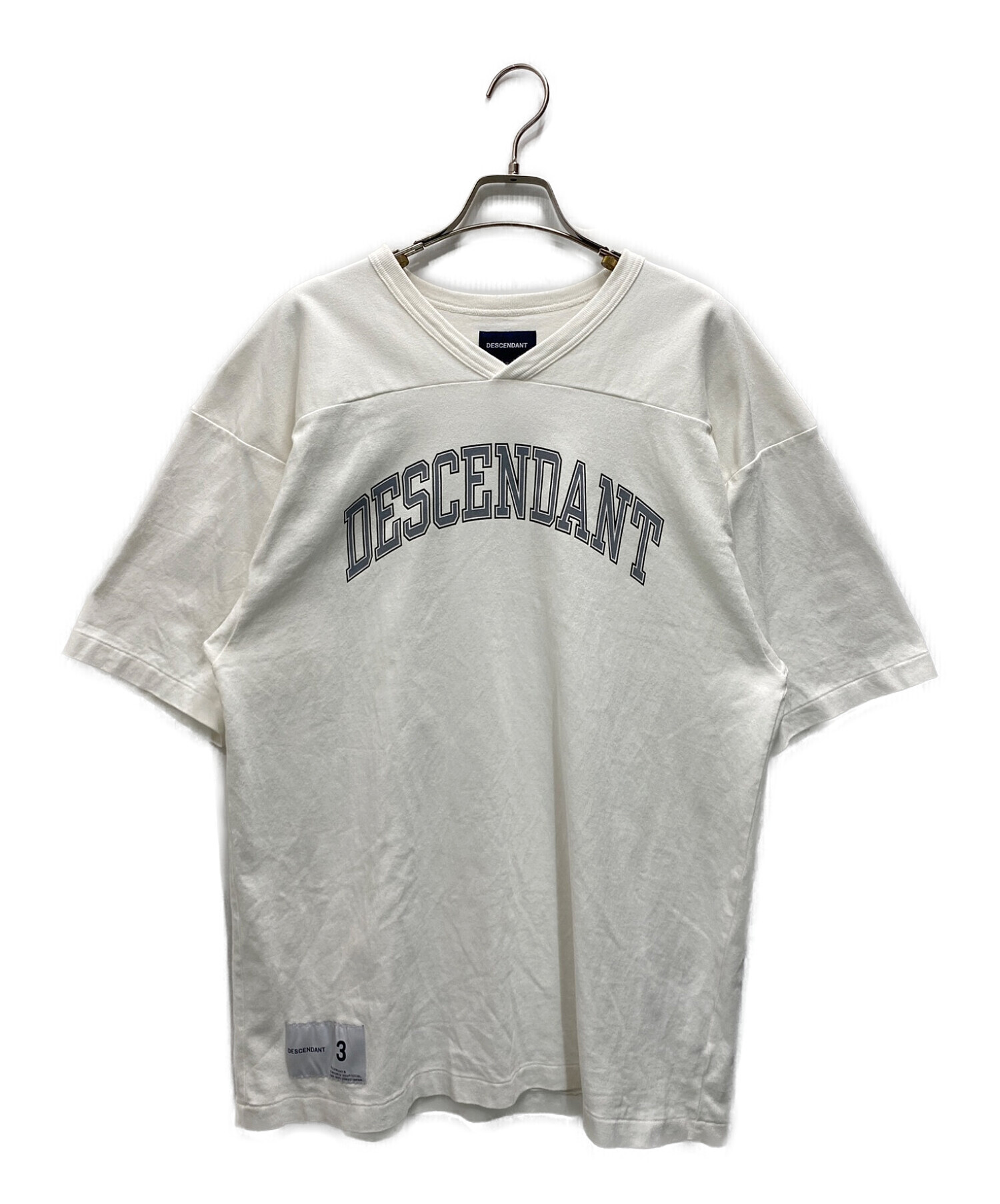 DESCENDANT (ディセンダント) フットボールTシャツ ホワイト サイズ:3