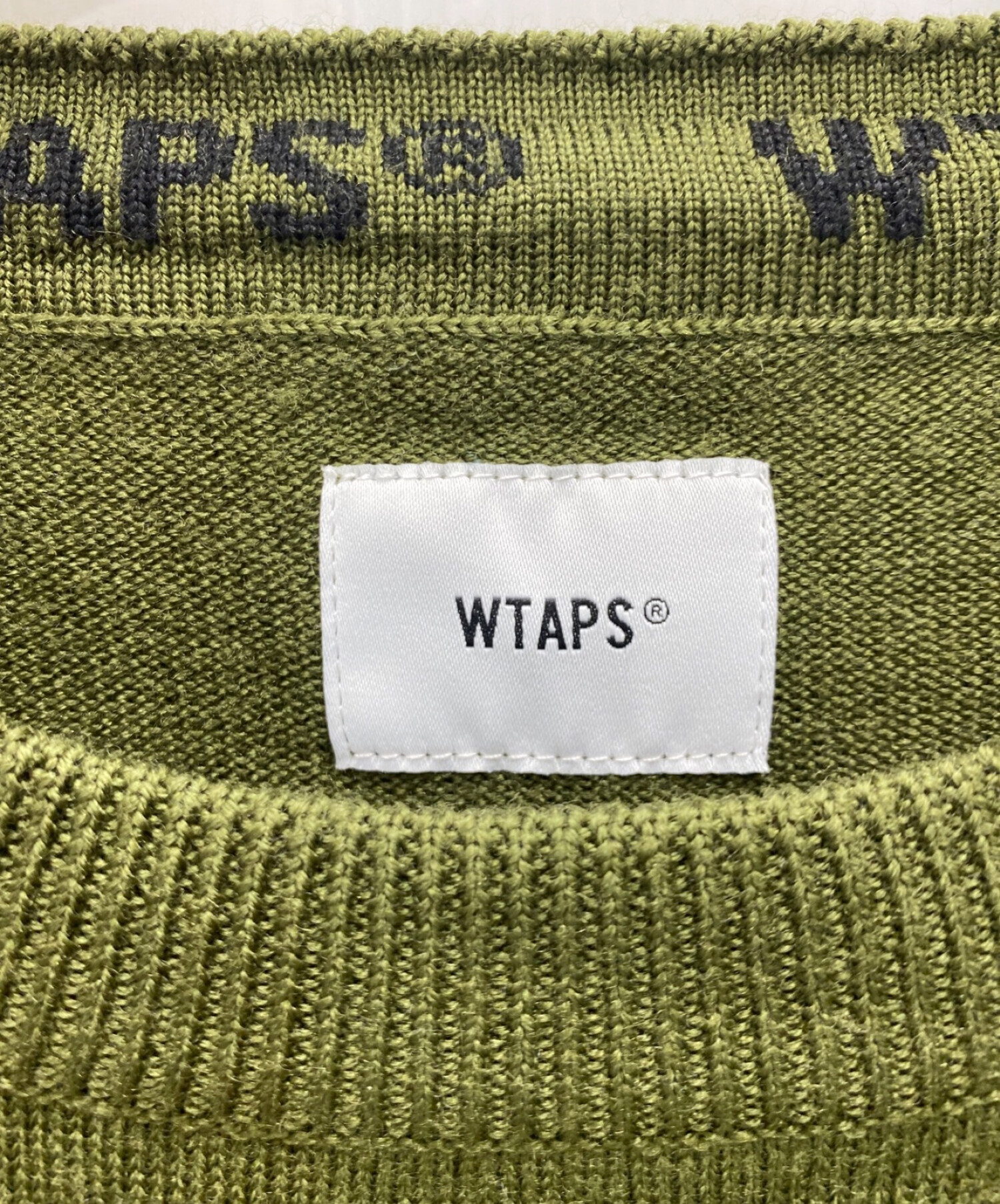 中古・古着通販】WTAPS (ダブルタップス) クルーネックニット グリーン