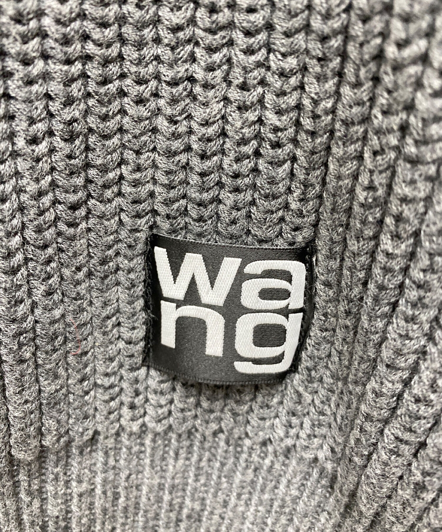 ALEXANDER WANG (アレキサンダーワン) クロップドフード切替ニットパーカー グレーブラック サイズ:xs