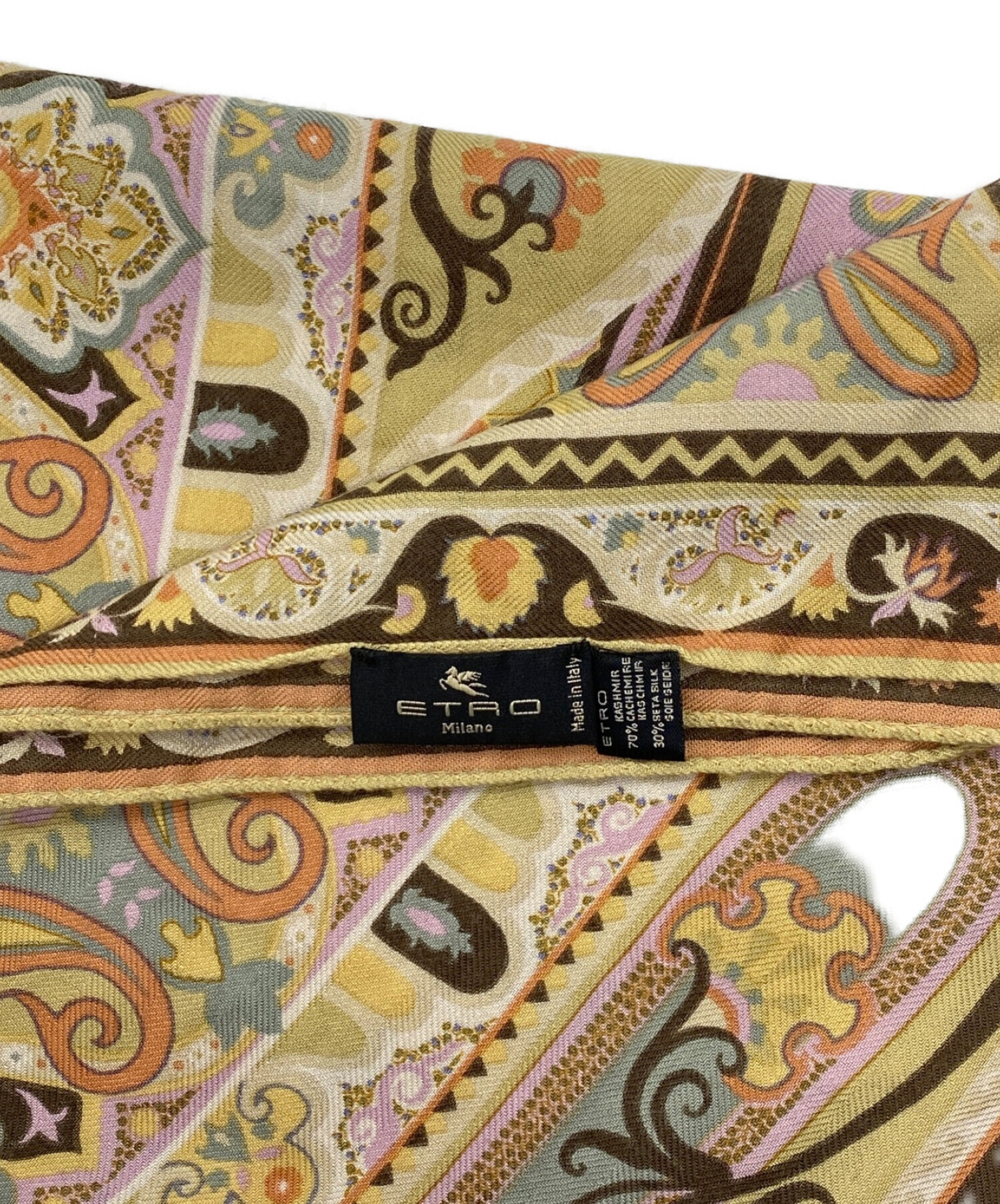 中古・古着通販】ETRO (エトロ) シルク混総柄カシミアストール マルチ