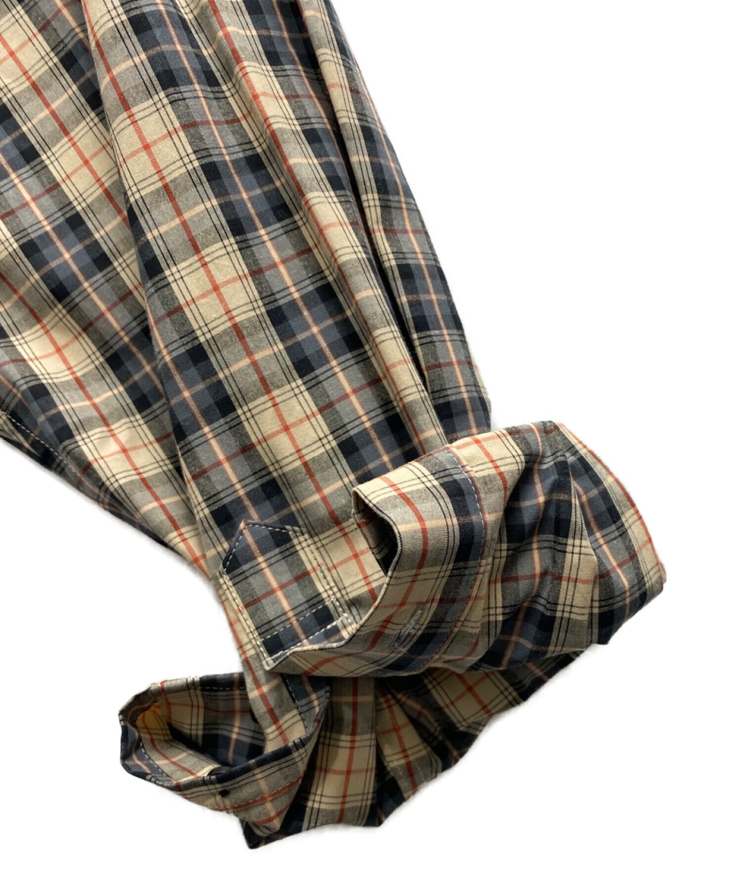 meanswhile ミーンズワイル COTTON CHECK OVERLAP-