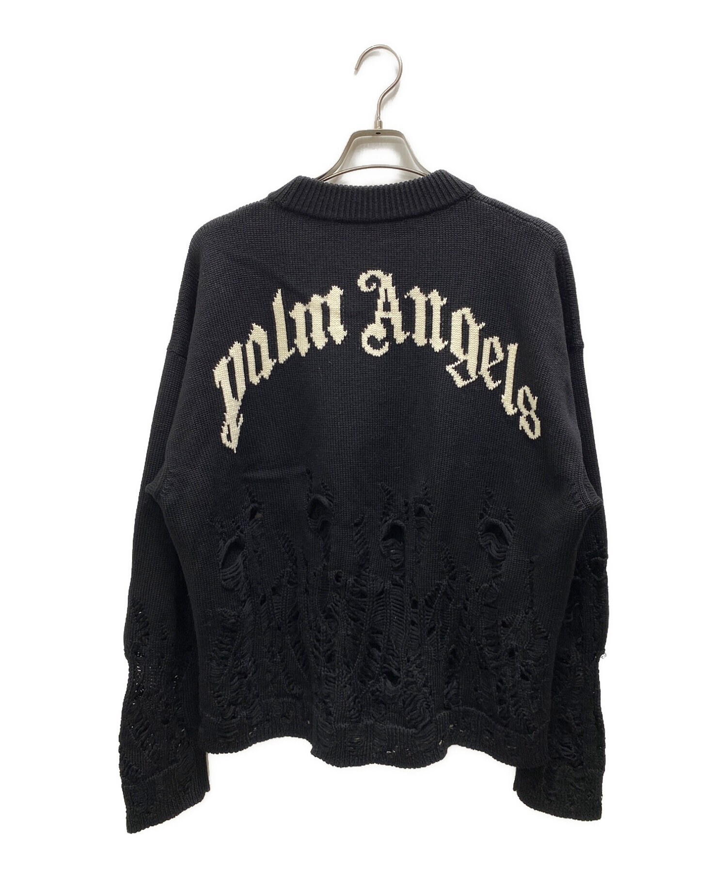 中古・古着通販】Palm Angels (パーム エンジェルス) ディストレストフレイムセーター ブラック サイズ:S｜ブランド・古着通販  トレファク公式【TREFAC FASHION】スマホサイト