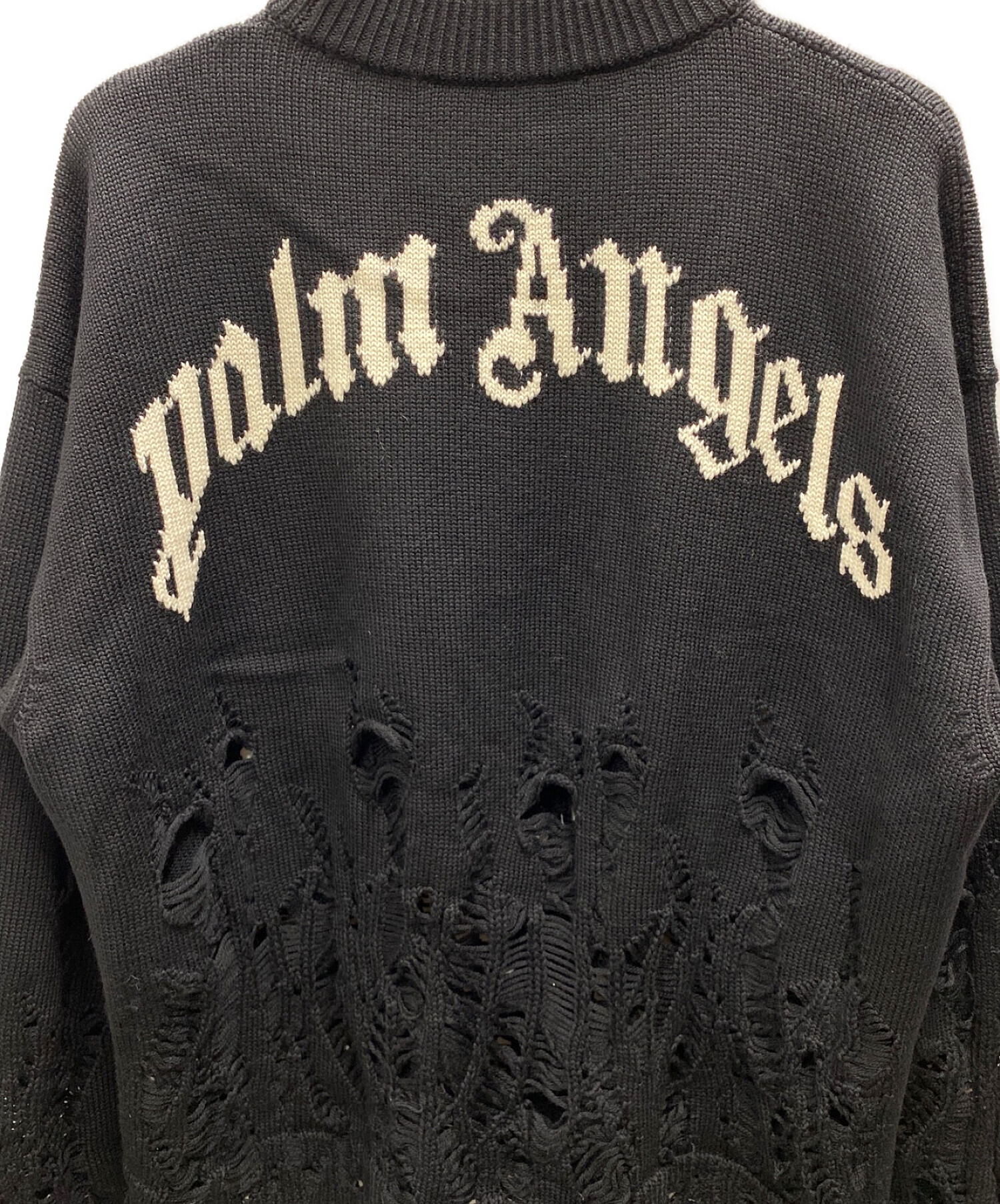 中古・古着通販】Palm Angels (パーム エンジェルス) ディストレストフレイムセーター ブラック サイズ:S｜ブランド・古着通販  トレファク公式【TREFAC FASHION】スマホサイト