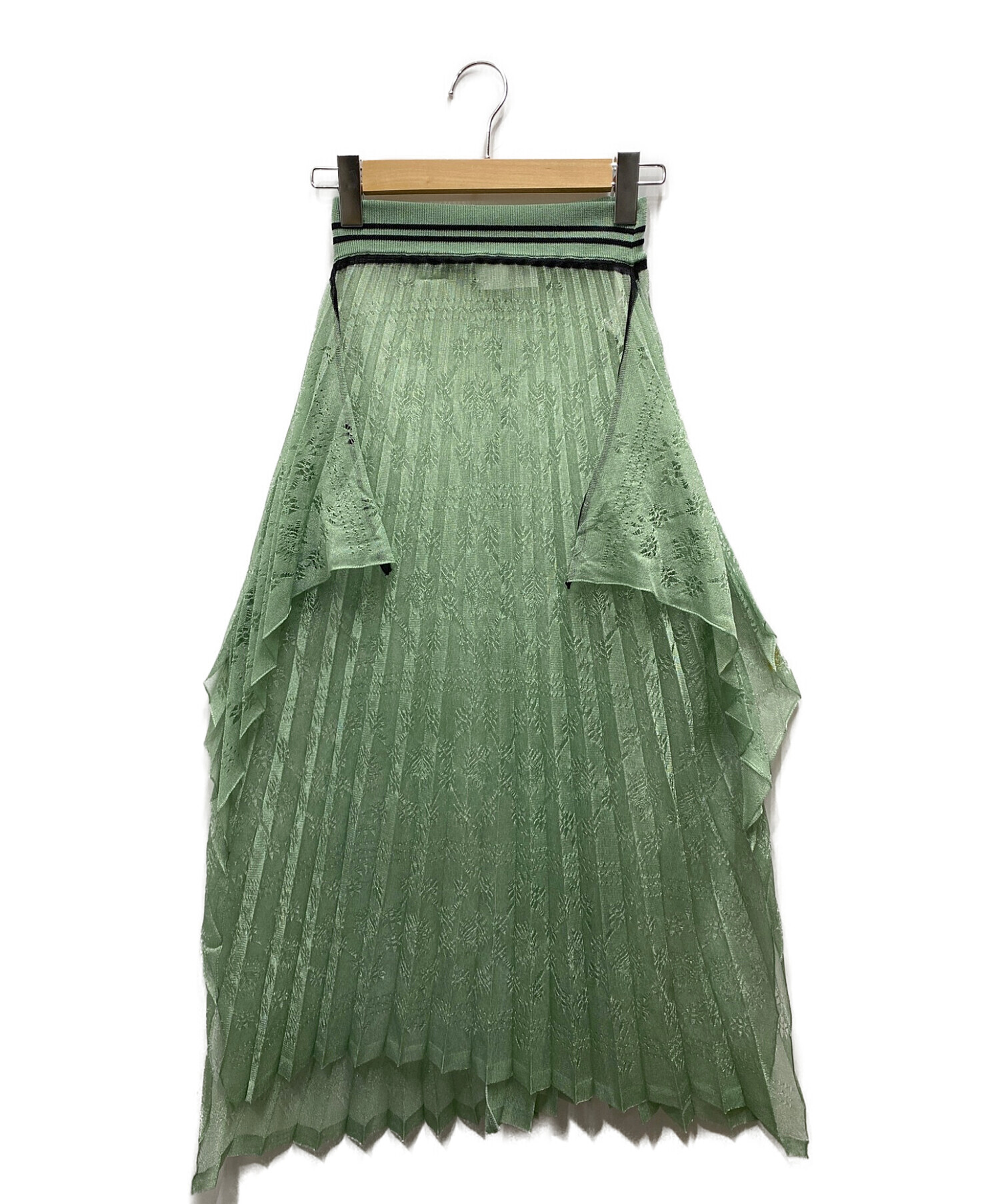 Mame Kurogouchi (マメクロゴウチ) Wrapping Knit Skirt グリーン サイズ:2