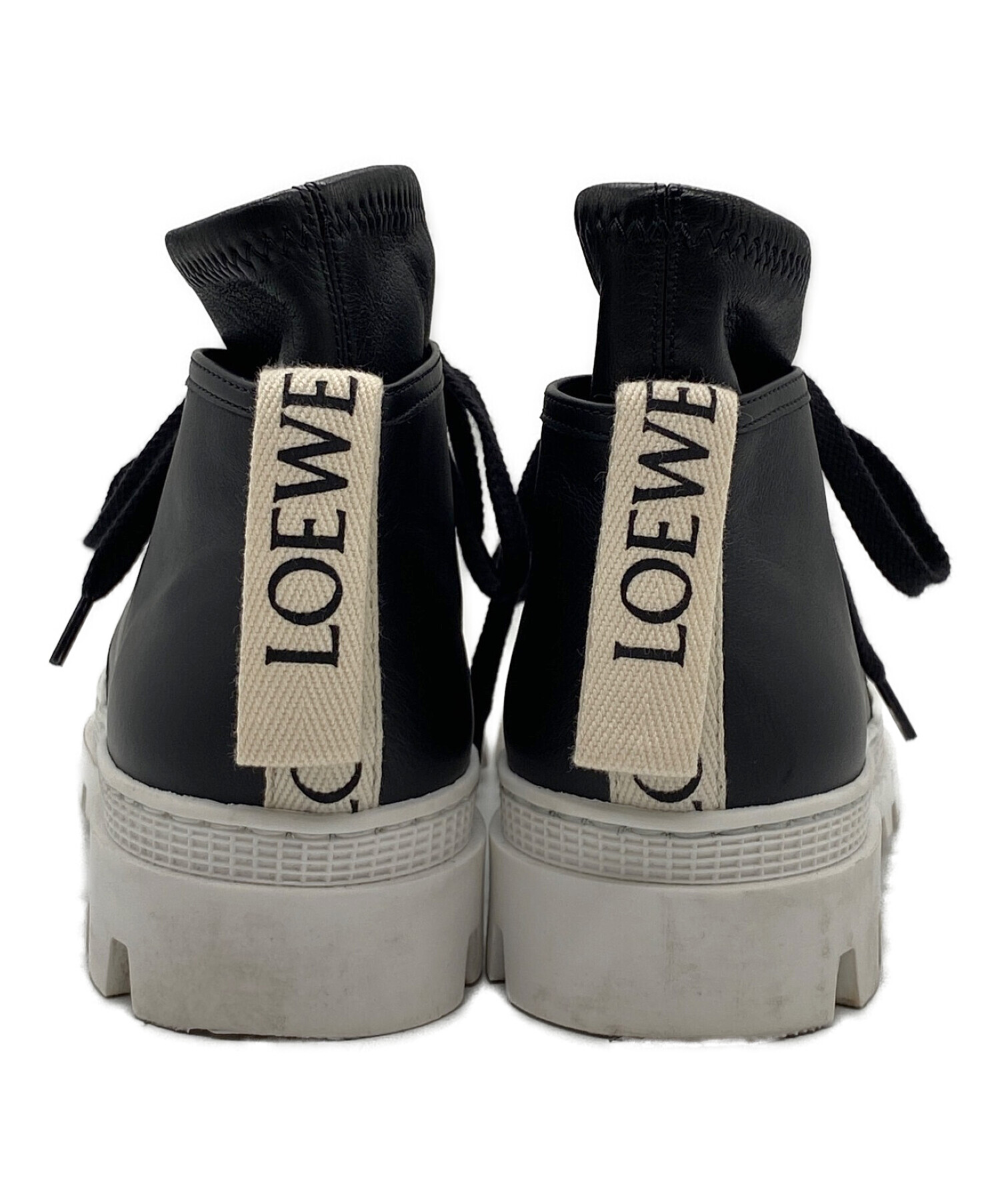 新品/37 LOEWE ロエベ コンバットブーツ ブーツ ブラック × ホワイト