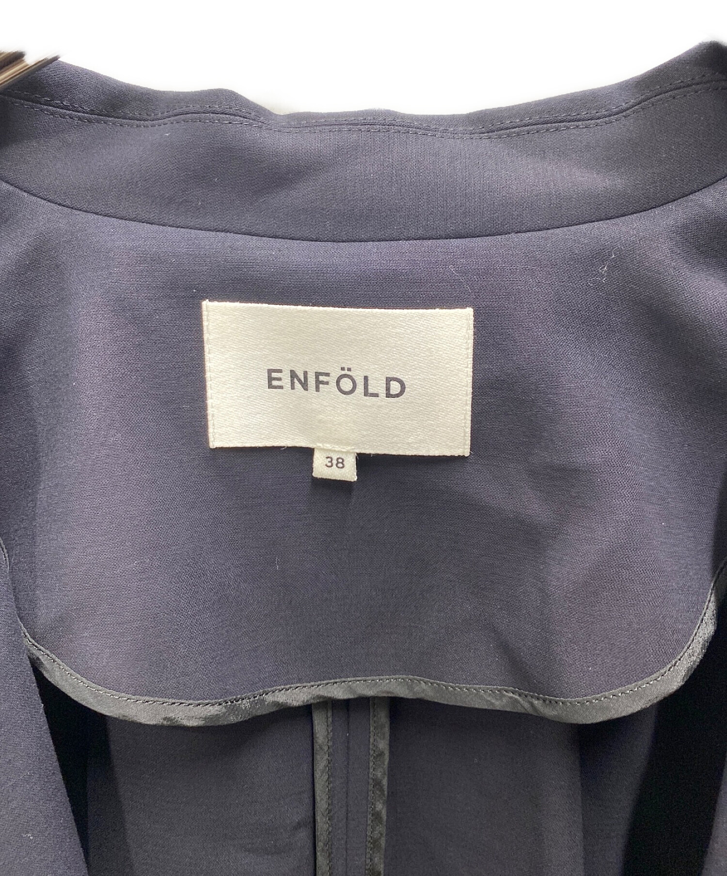 ENFOLD (エンフォルド) ハイツイストAラインジャケット ネイビー サイズ:38