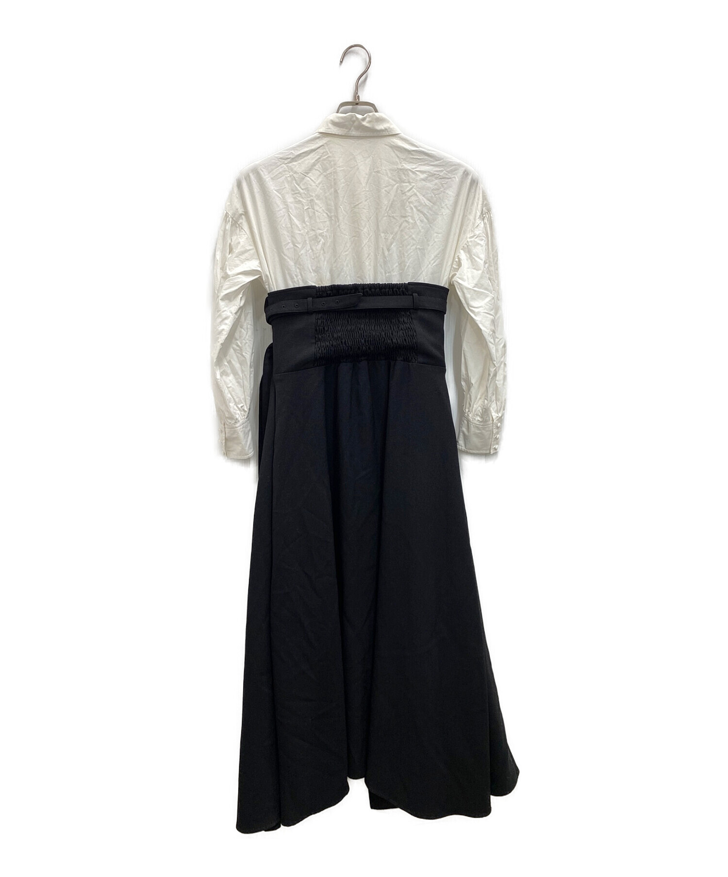 AMERI (アメリ) ミルフィーユシャツドレス ホワイト×ブラック サイズ:S