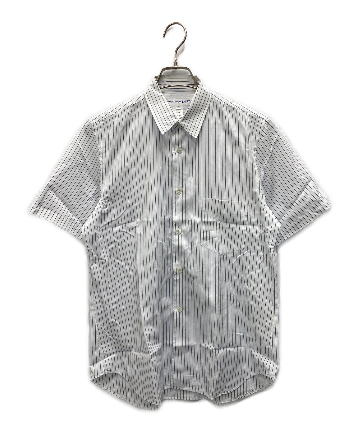 COMME des GARCONS SHIRT (コムデギャルソンシャツ) ショートスリーブストライプシャツ ホワイト サイズ:S