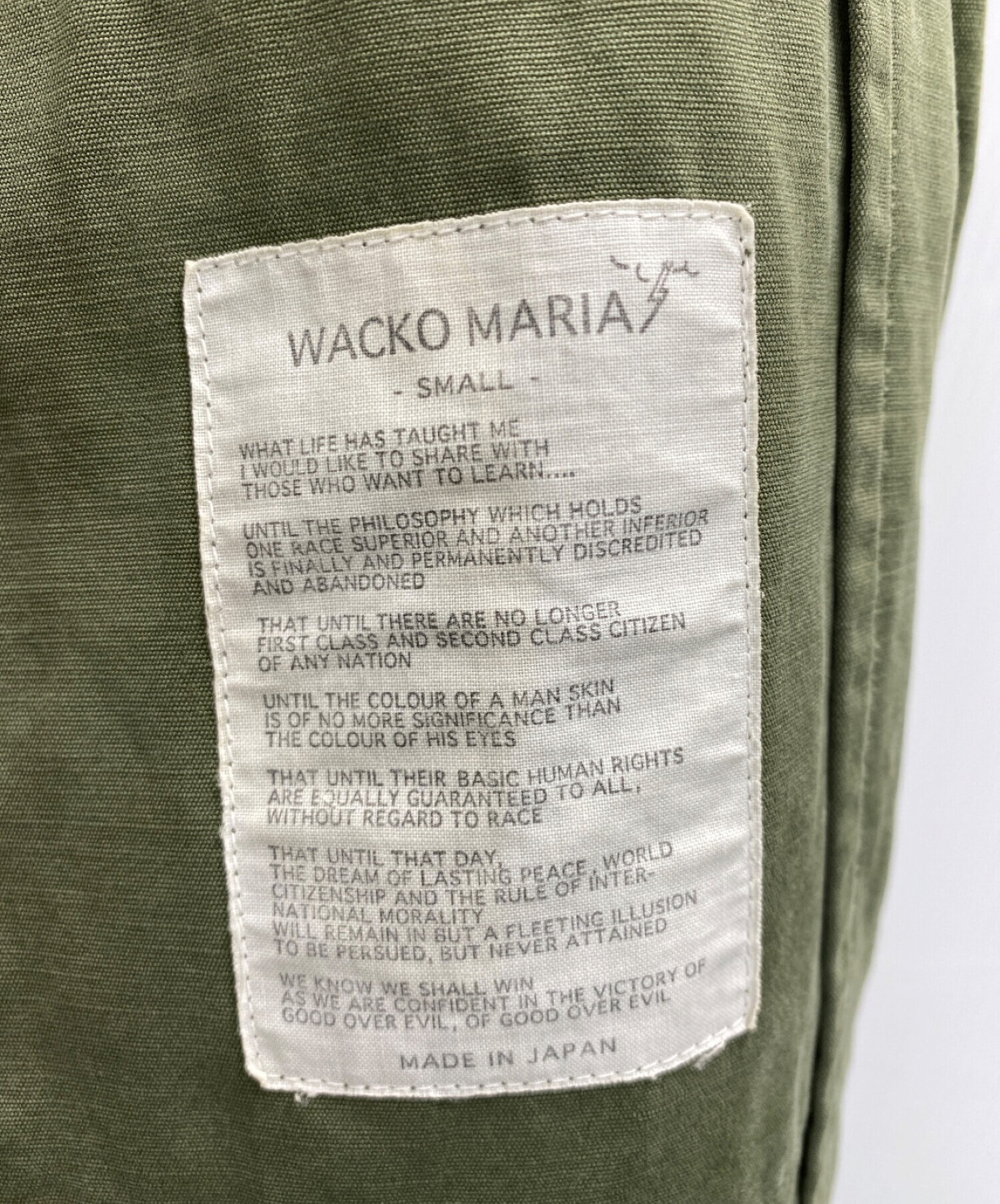 WACKO MARIA (ワコマリア) 両面刺繍ミリタリーシャツ カーキ サイズ:S