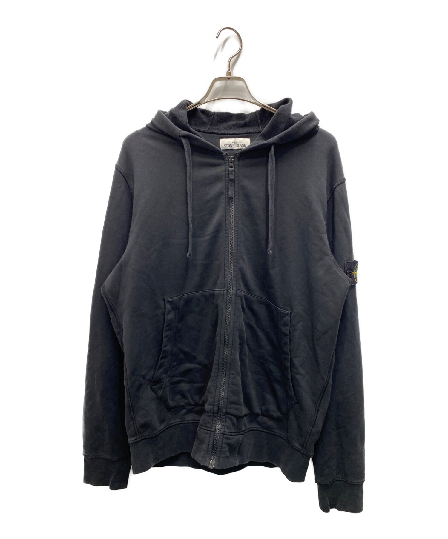 STONE ISLAND (ストーンアイランド) ジップアップフーディー ブラック サイズ:xl