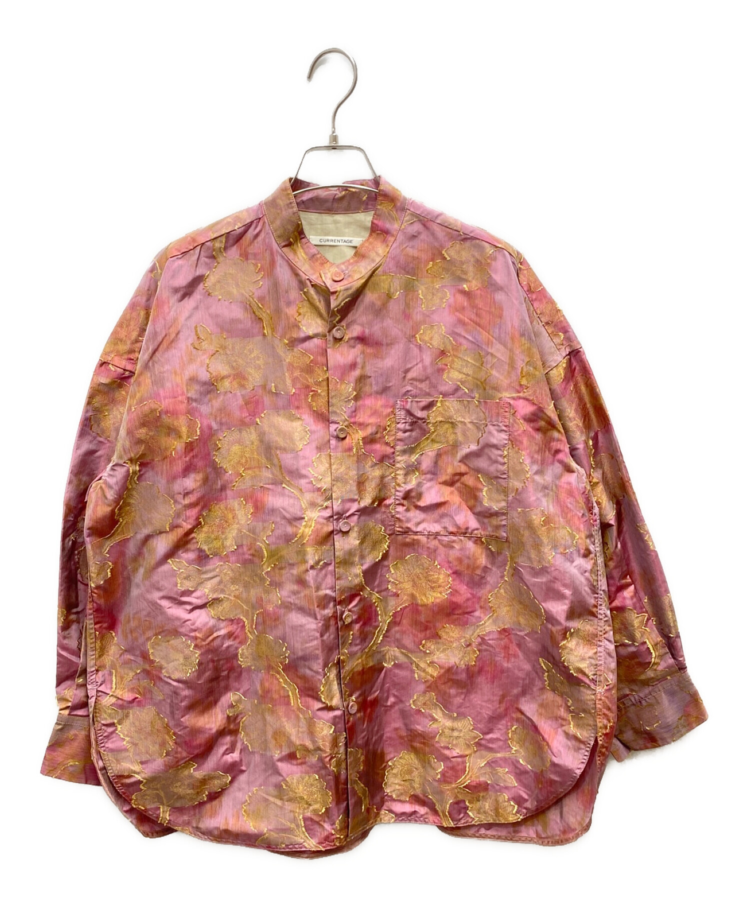 CURRENTAGE (カレンテージ) IKATスタンドカラーシャツ ピンク サイズ:不明【記載なし】