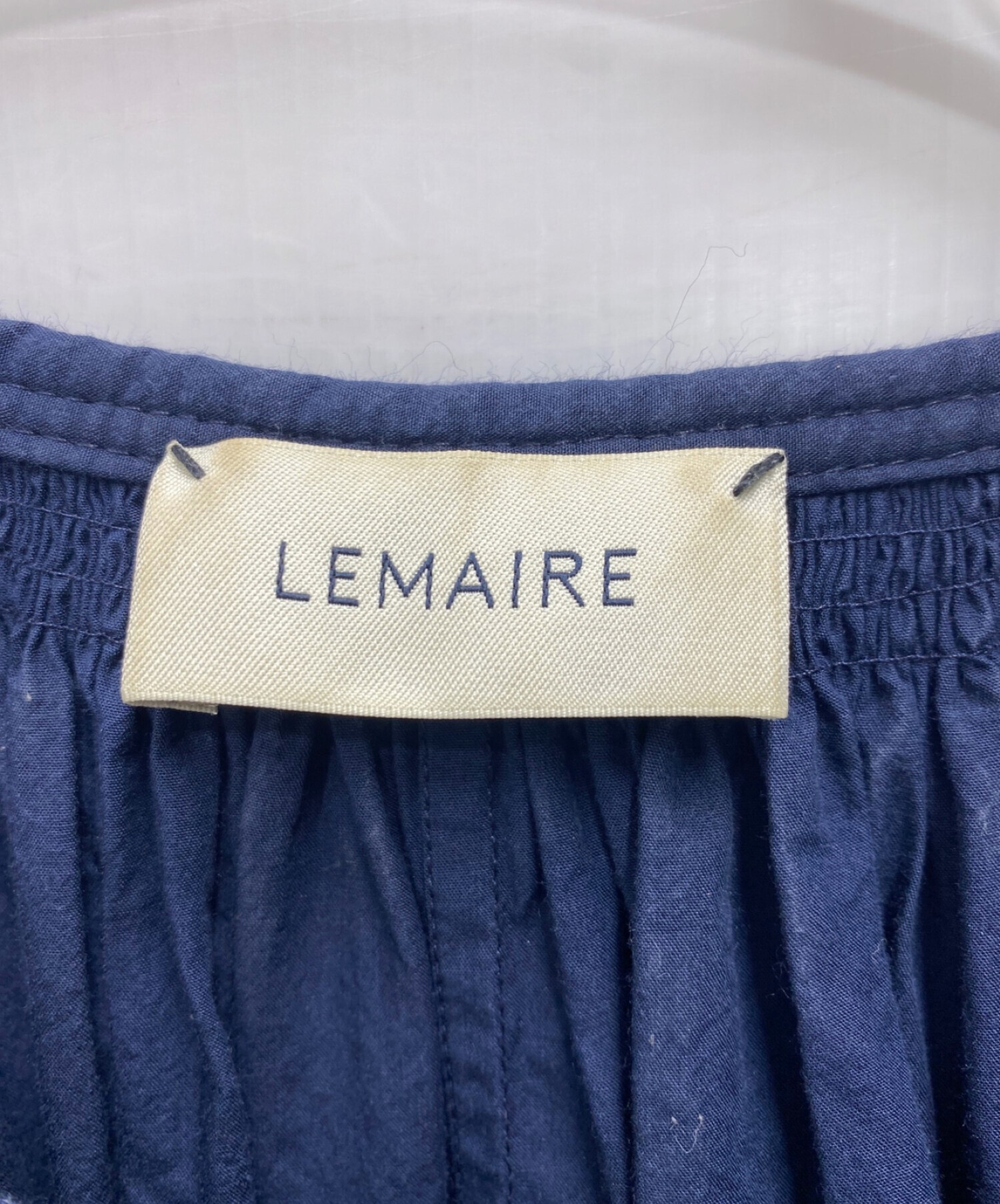 中古・古着通販】LEMAIRE (ルメール) ギャザーワンピース ネイビー