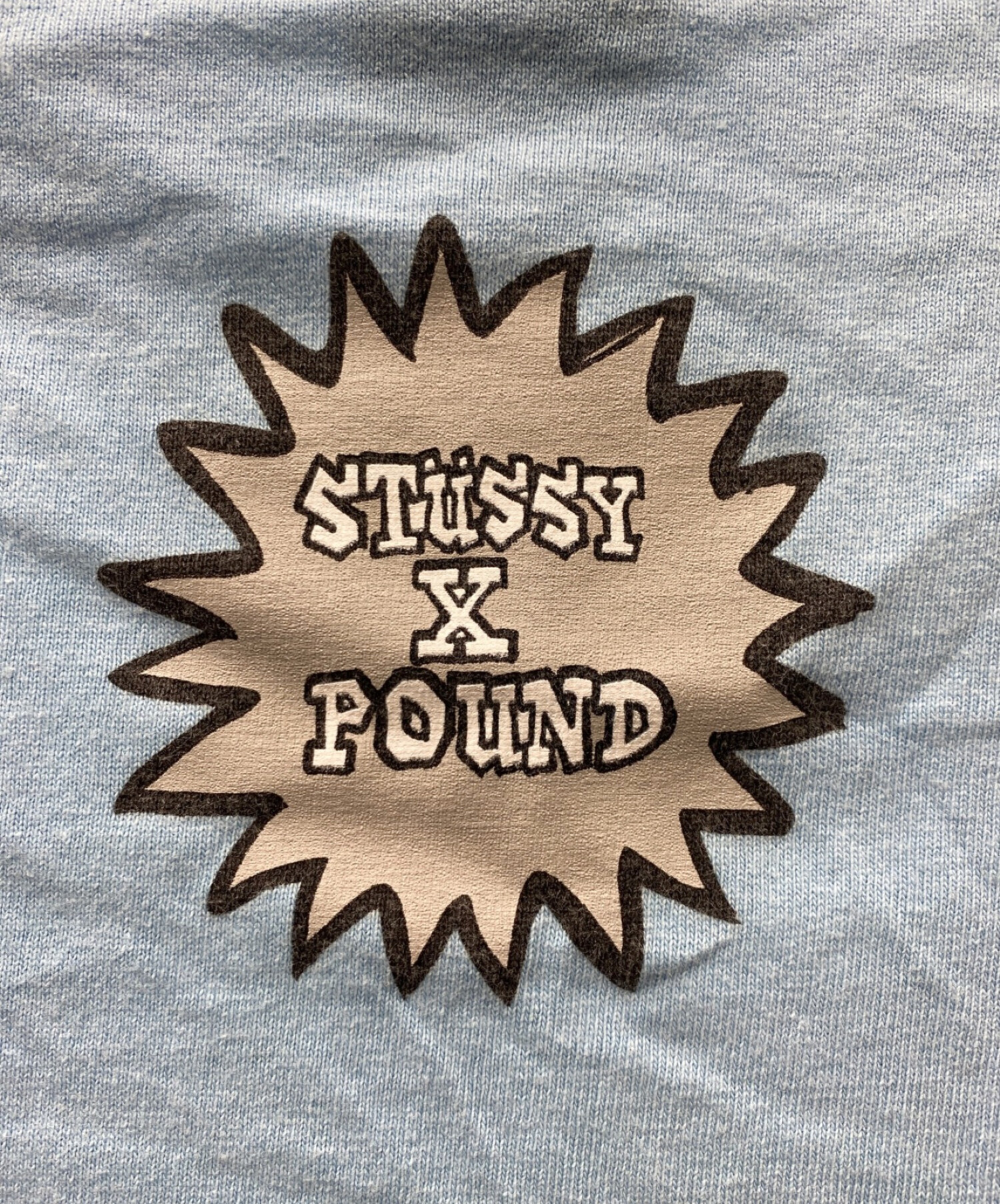 stussy (ステューシー) POUND コラボプリントTシャツ スカイブルー サイズ:XL