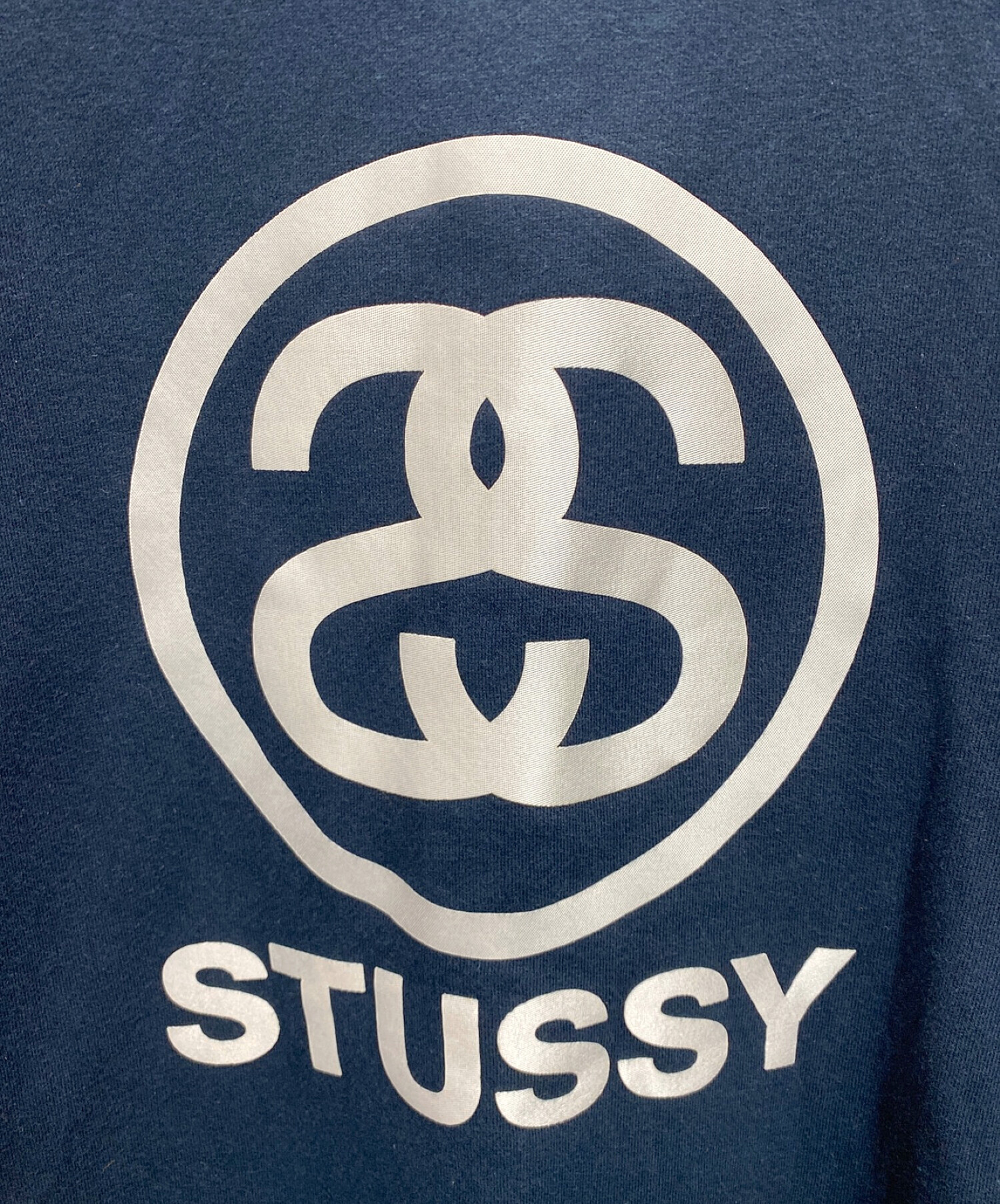 stussy (ステューシー) シャネルロゴプリントスウェット ネイビー サイズ:XL