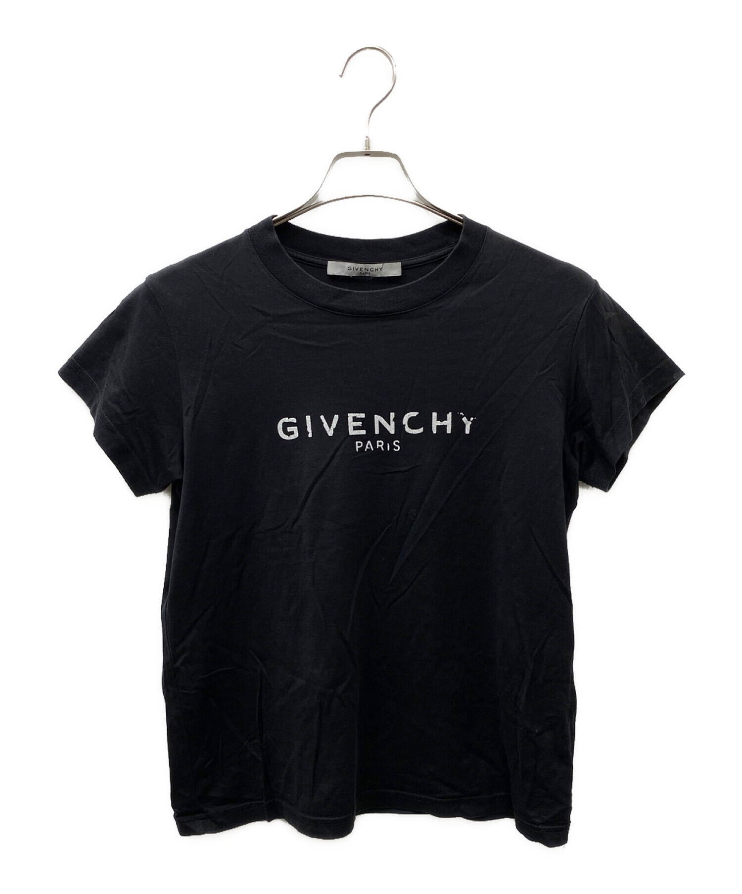 GIVENCHY (ジバンシィ) ヴィンテージ加工ロゴプリントTシャツ ブラック サイズ:S