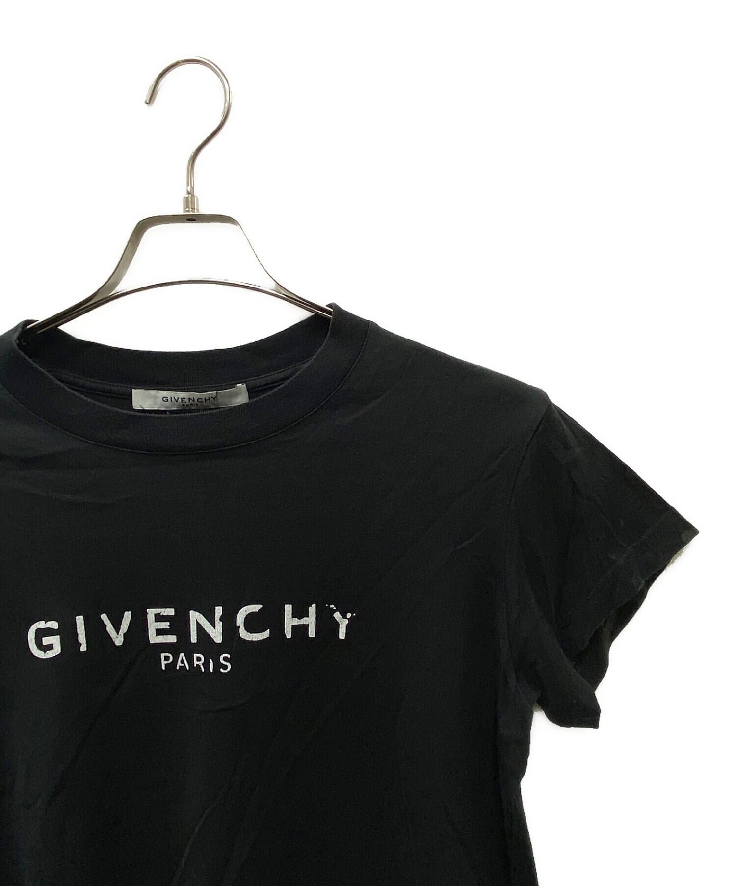 GIVENCHY (ジバンシィ) ヴィンテージ加工ロゴプリントTシャツ ブラック サイズ:S