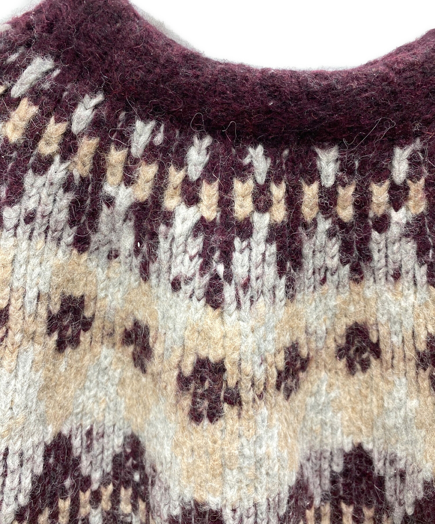 RAF SIMONS (ラフシモンズ) Roundneck jacquard sweater ブラウン サイズ:L