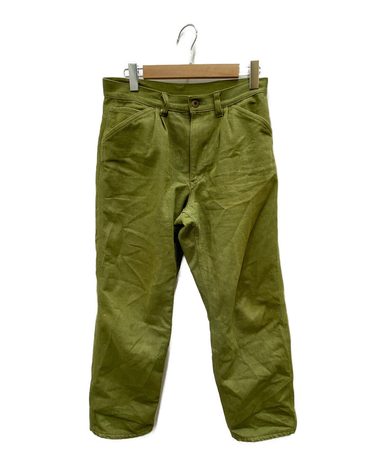 son of the cheese 2tack wide denim OLIVE