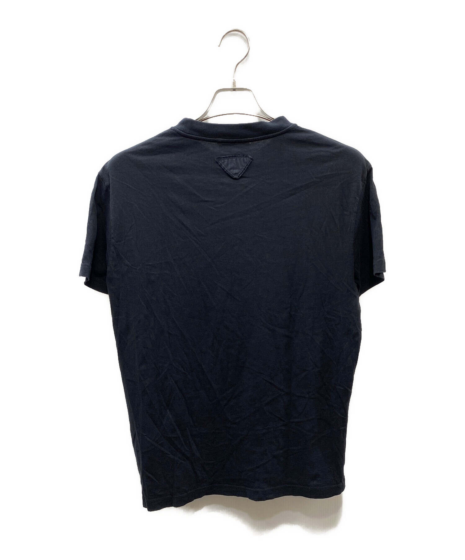 PRADA (プラダ) 三角プレートパッチ 半袖Tシャツ ブラック サイズ:L