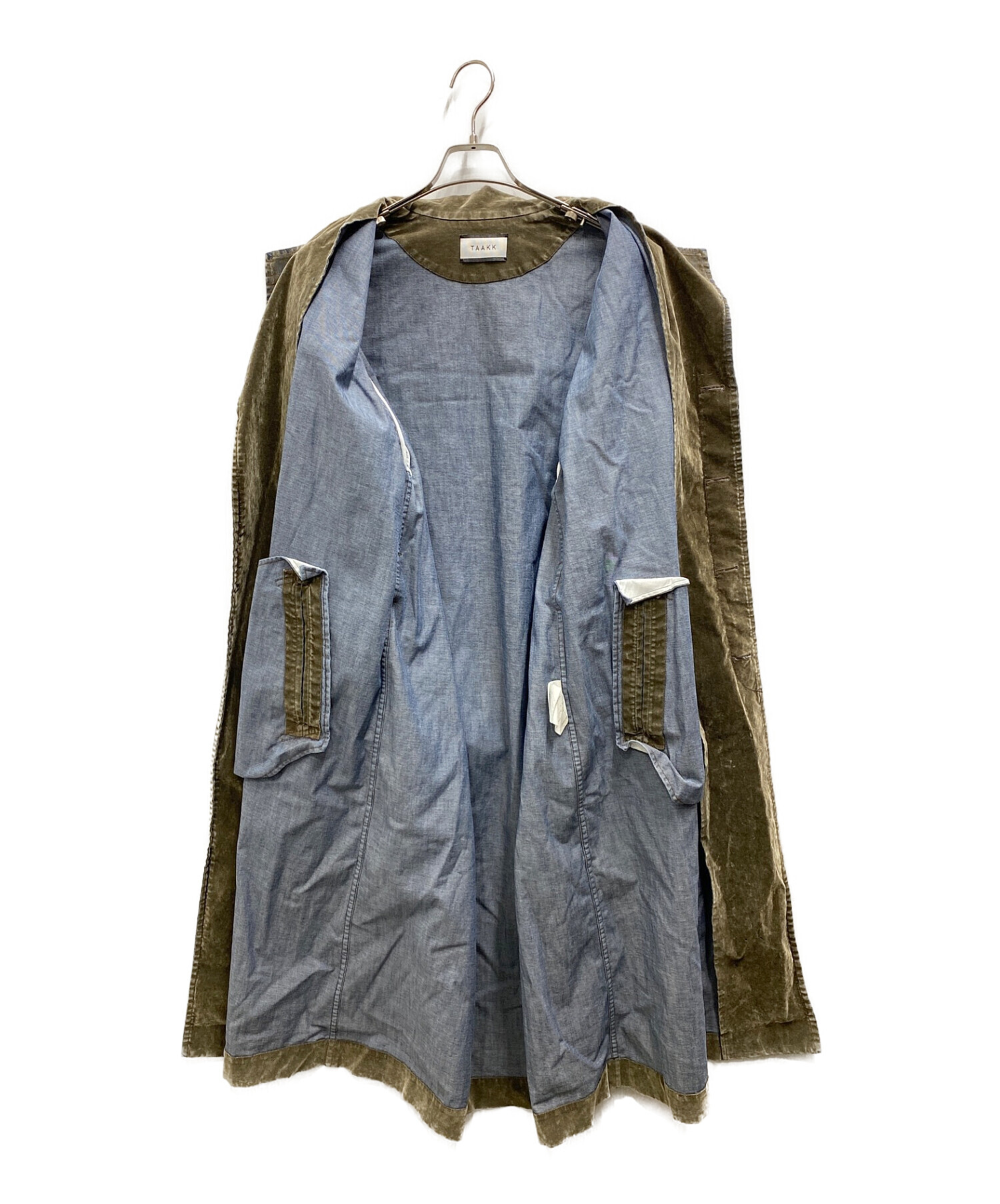 中古・古着通販】TAAKK (ターク) VELVET DENIM COAT ヴェルベット デニムコート オリーブ サイズ:2｜ブランド・古着通販  トレファク公式【TREFAC FASHION】スマホサイト