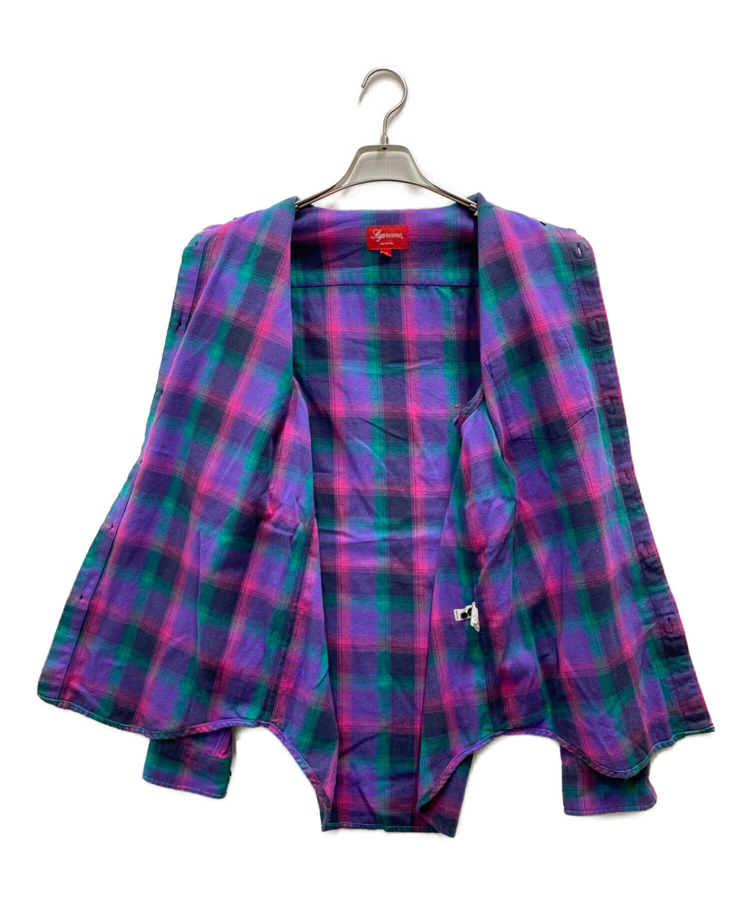 Supreme Tartan Flannel Shirt パープル Mトップス - シャツ