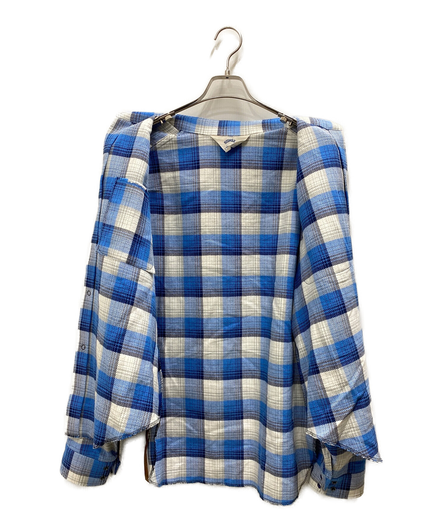 中古・古着通販】SUNSEA (サンシー) Grunge Check Shirt ブルー サイズ