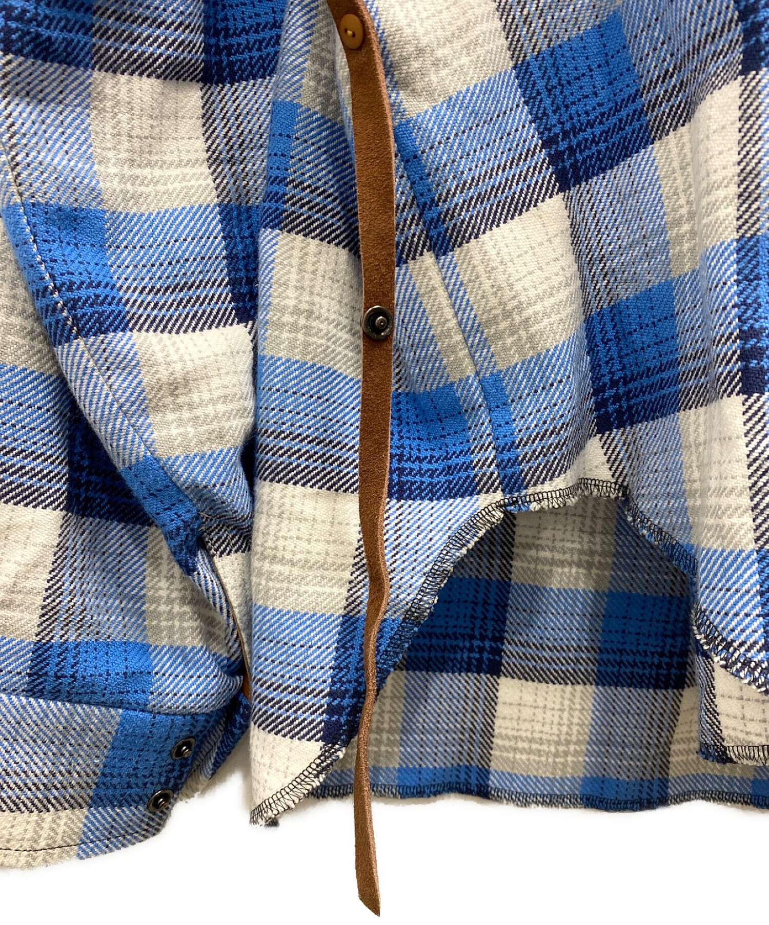 中古・古着通販】SUNSEA (サンシー) Grunge Check Shirt ブルー サイズ