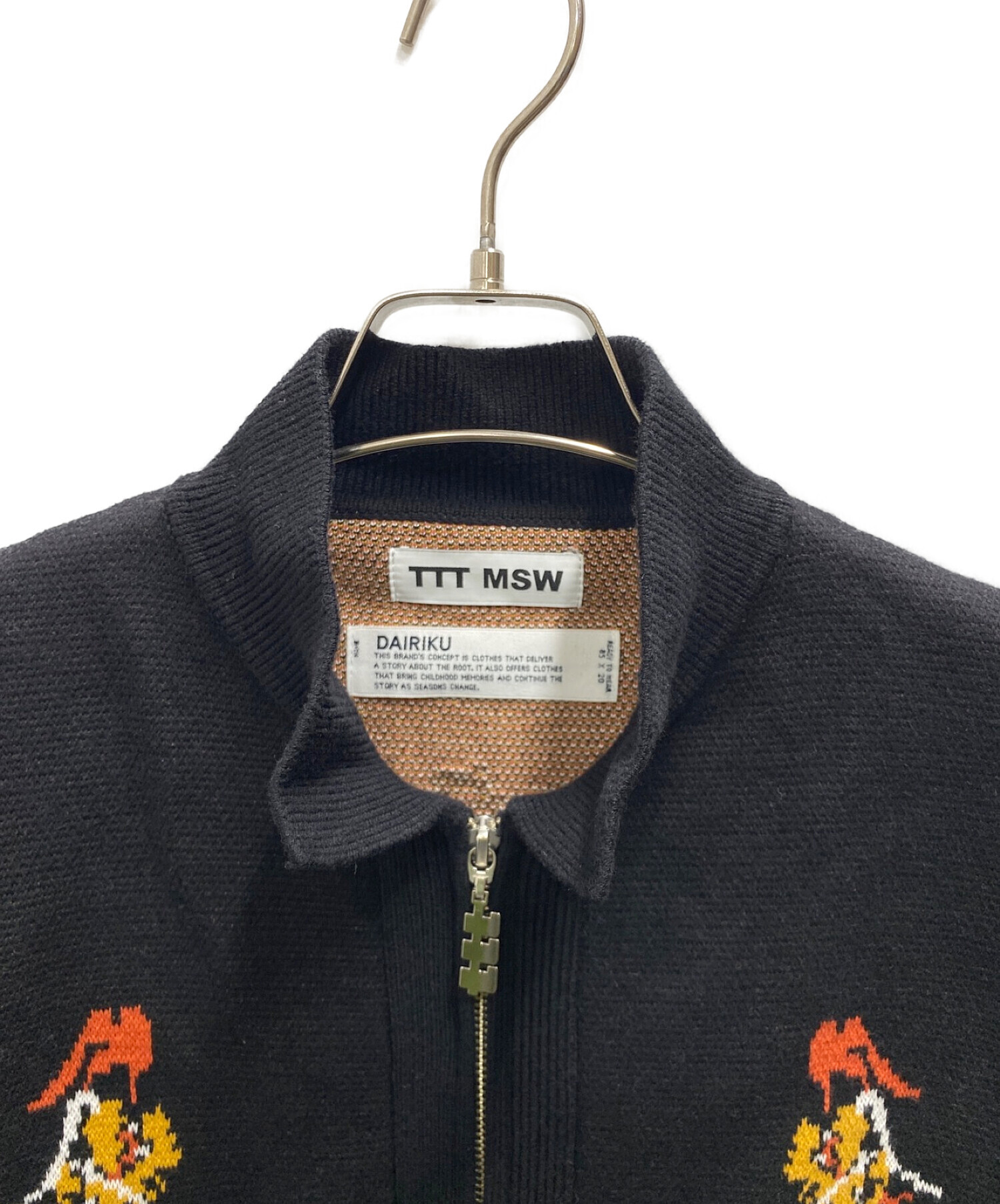 TTT MSW (ティーモダンストリートウェア) DAIRIKU (ダイリク) Ska Zip up Knit Polo ブラック サイズ:XL