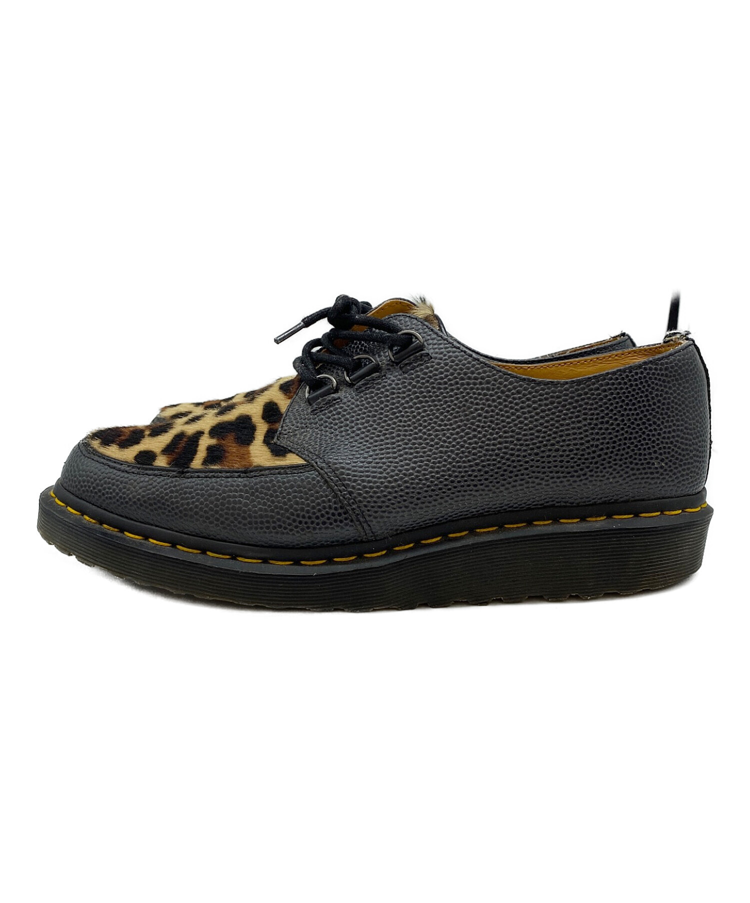 Dr.Martens (ドクターマーチン) stussy (ステューシー) ヒョウ柄ハラコブーツ ブラック サイズ:US M11