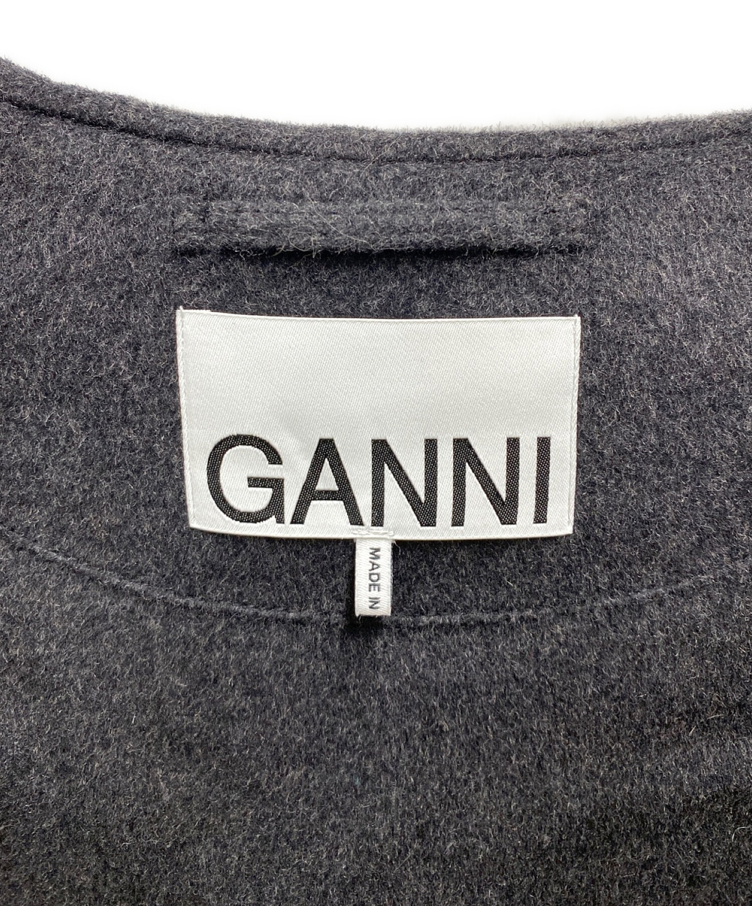 中古・古着通販】GANNI (ガニー) ビックカラージャケット グレー