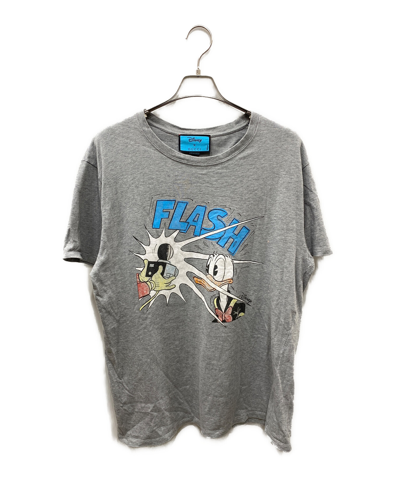 GUCCI (グッチ) Disney (ディズニー) FLASH ドナルドプリントTシャツ グレー サイズ:L