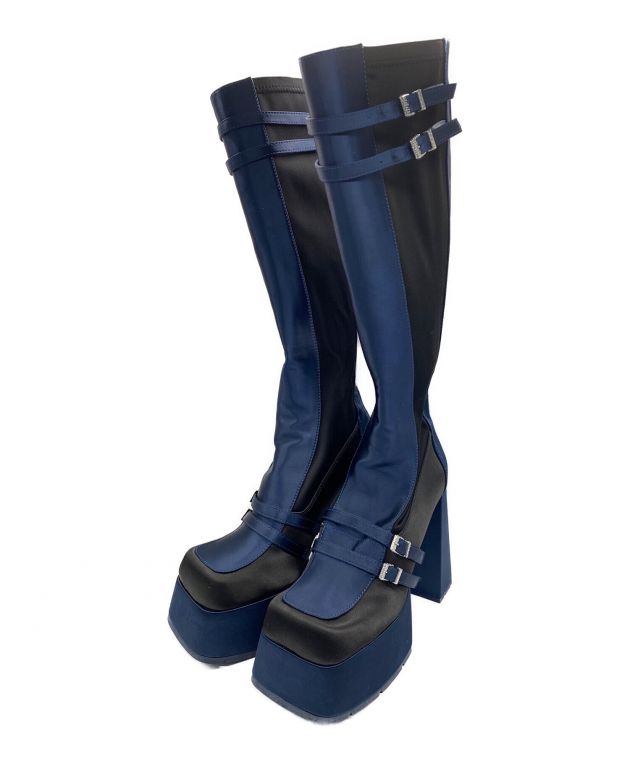 中古・古着通販】MIKA NAKASHIMA (ミカ ナカシマ) lost in echo (ロスト イン エコー) VIVIANO  (ヴィヴィアーノ) High Heel Knee High Boots ネイビー サイズ:24｜ブランド・古着通販 トレファク公式【TREFAC  FASHION】スマホサイト