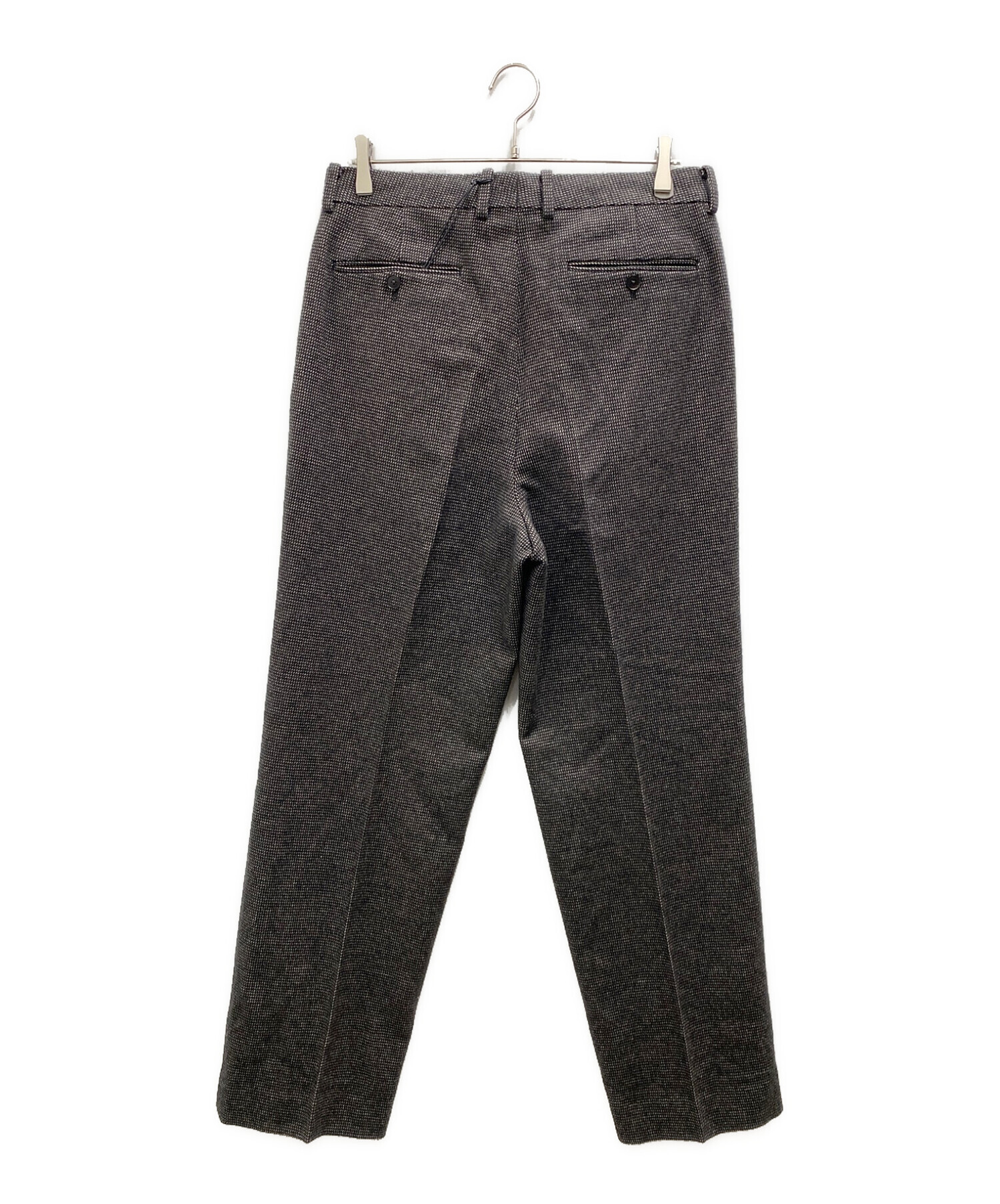AURALEE (オーラリー) Organic Cotton Cashmere Wool Tweed Two-Tuck Slacks ブラック×グレー  サイズ:5