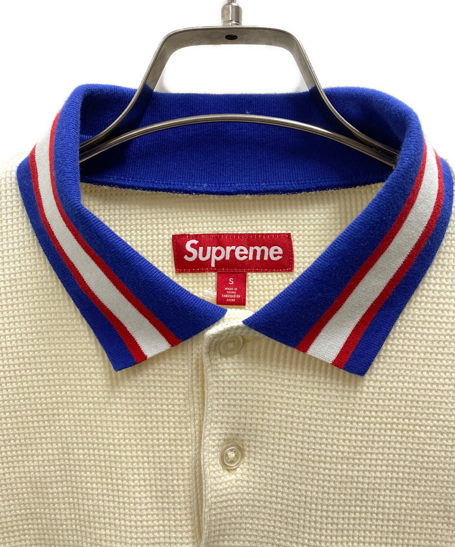 中古・古着通販】SUPREME (シュプリーム) THERMAL L/S POLO アイボリー