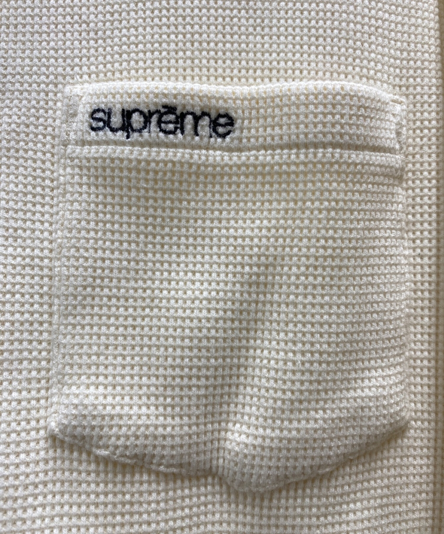 中古・古着通販】SUPREME (シュプリーム) THERMAL L/S POLO アイボリー