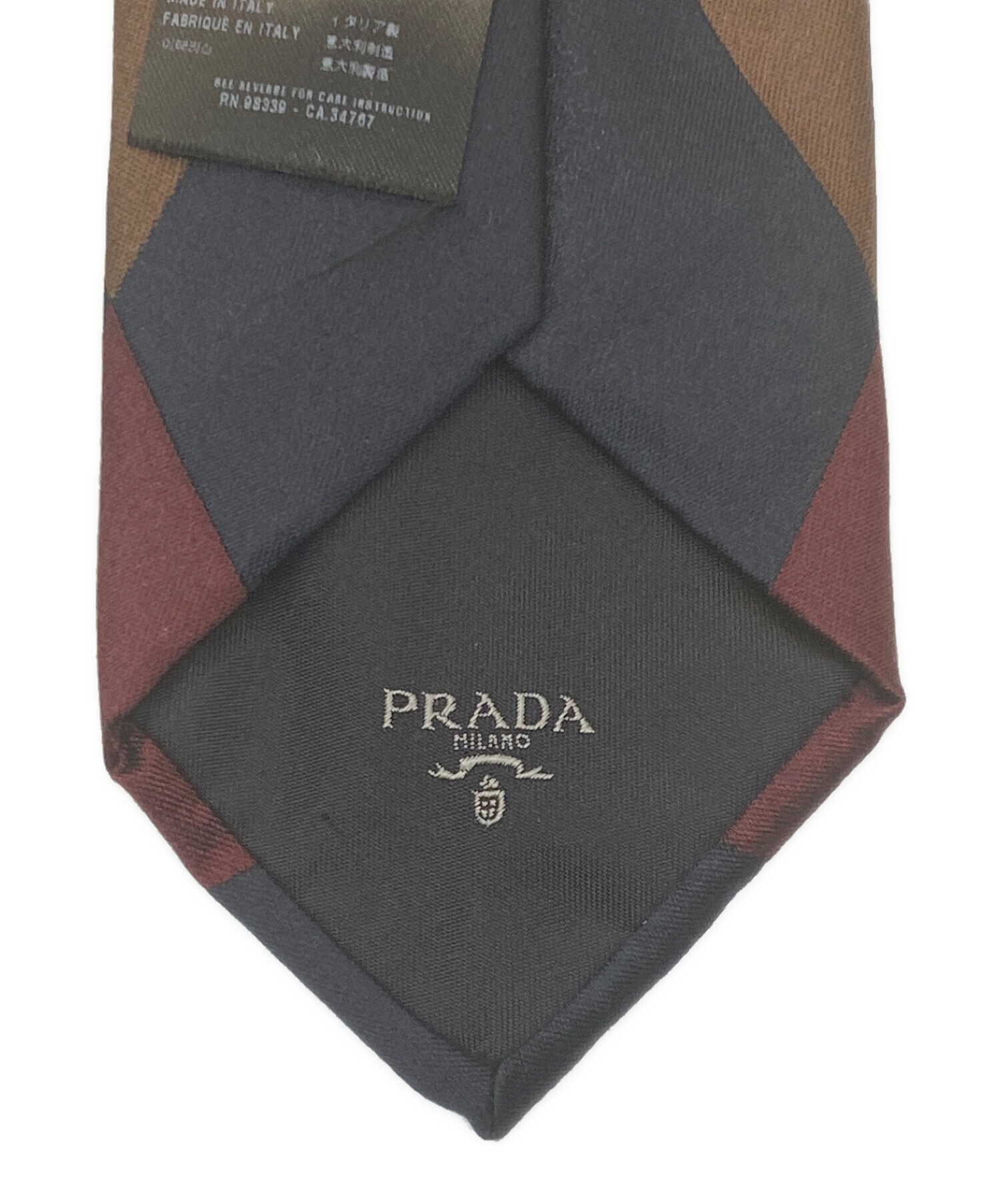 中古・古着通販】PRADA (プラダ) アーガイルシルクネクタイ ネイビー