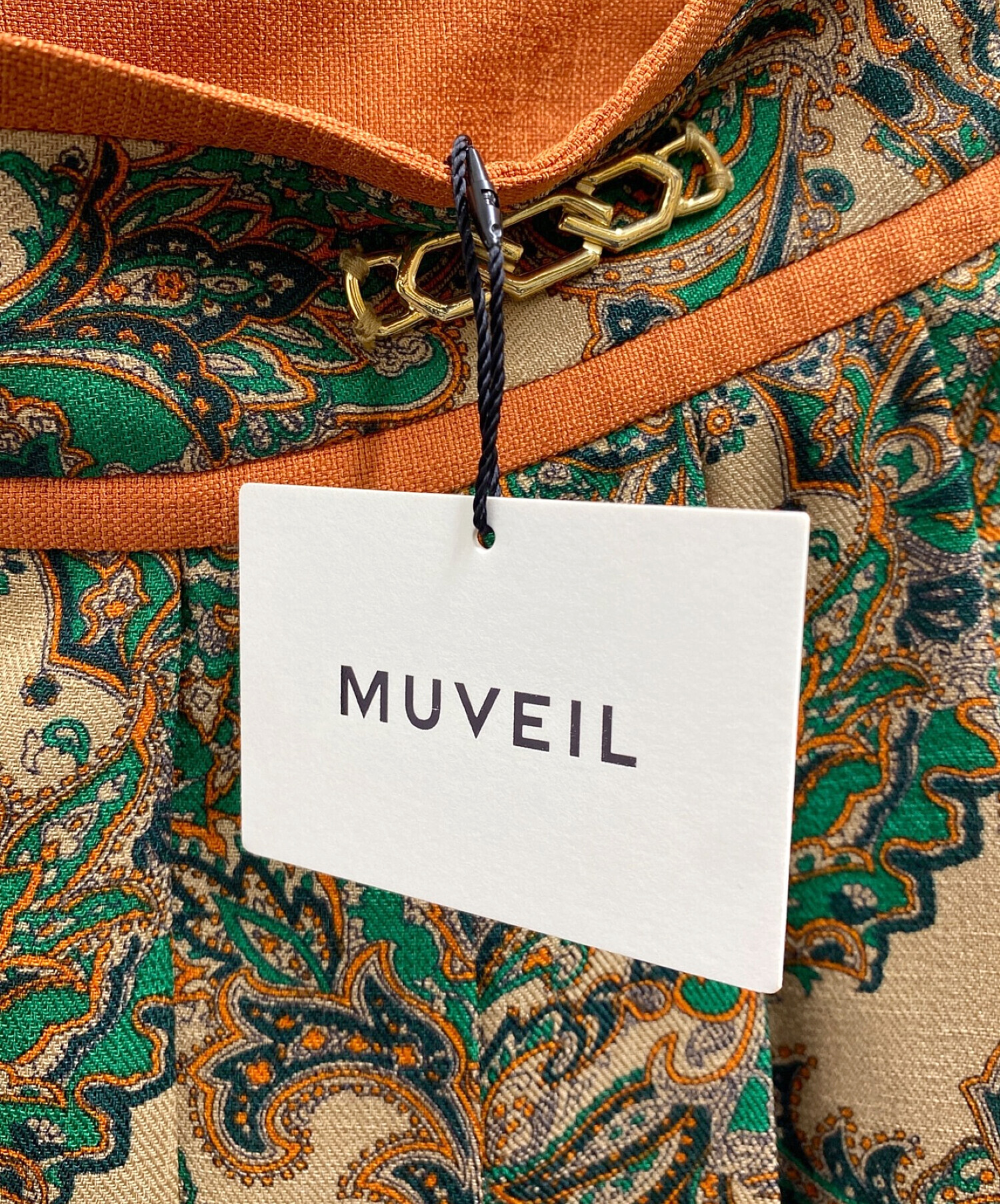 MUVEIL (ミュベール) ペイズリープリーツスカート ブラウン サイズ:36