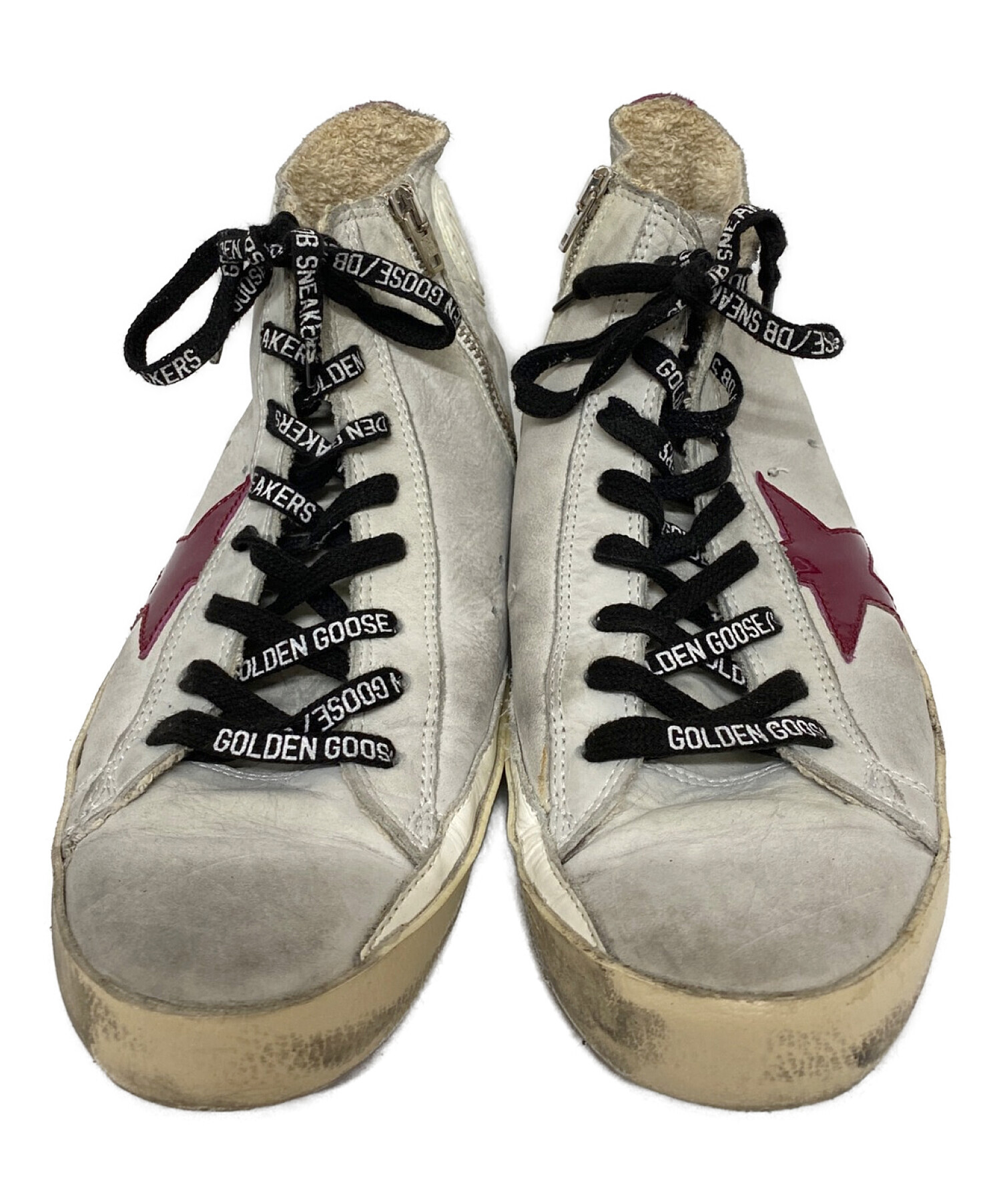 GOLDEN GOOSE (ゴールデングース) ハイカットスニーカー レッド×グレー サイズ:39