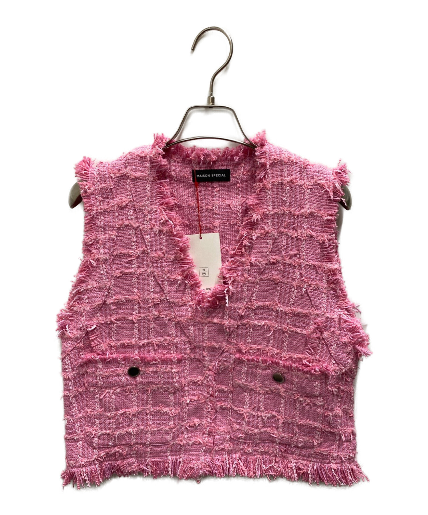 MAISON SPECIAL (メゾンスペシャル) Tweed short vest ピンク サイズ:FREE