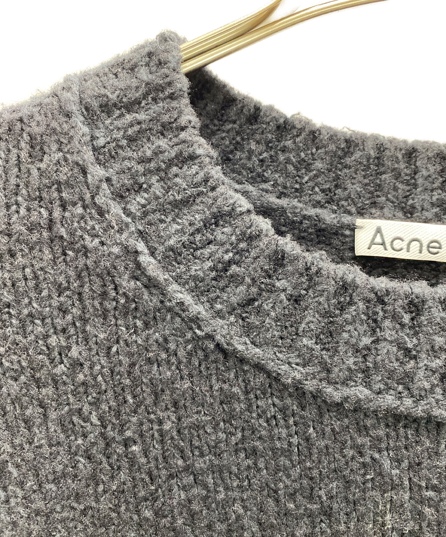 Acne studios (アクネストゥディオス) ウールブレンドクルーネックニット ブラック サイズ:XL