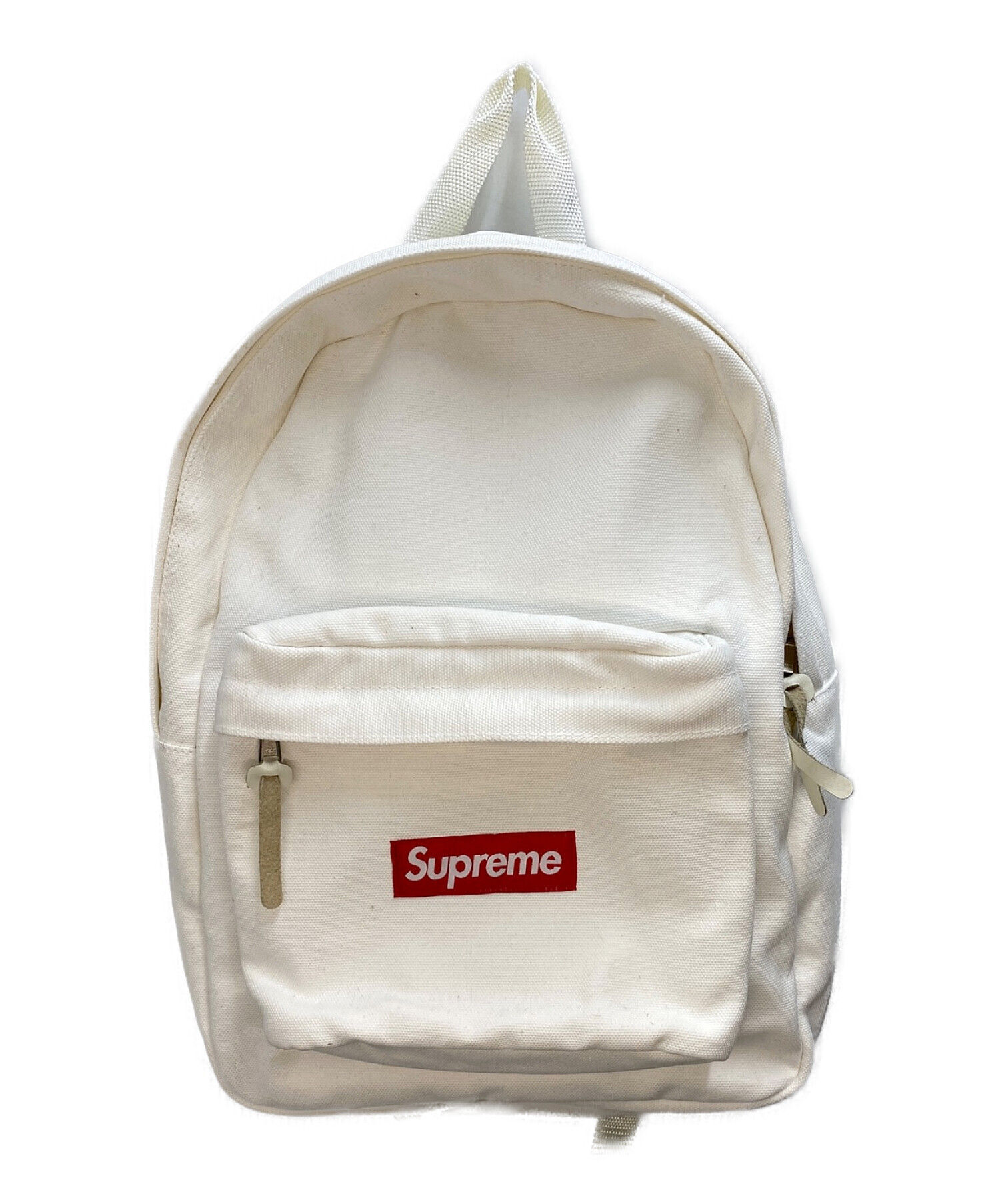 Supreme (シュプリーム) Canvas Backpack ホワイト×レッド