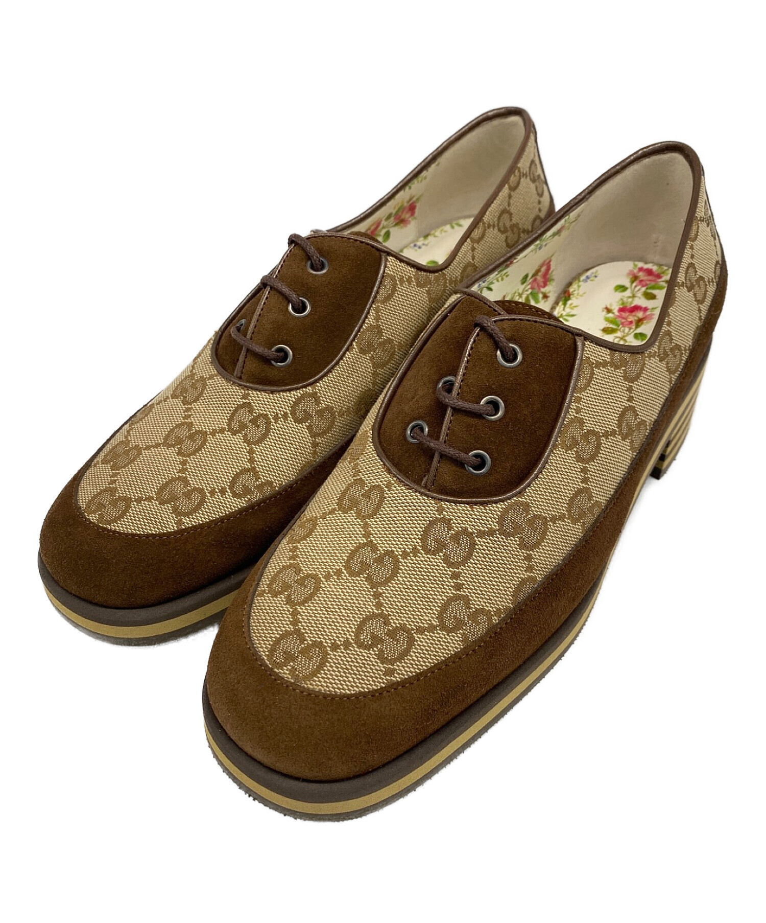 中古・古着通販】GUCCI (グッチ) GGロゴ ラウンドトゥシューズ