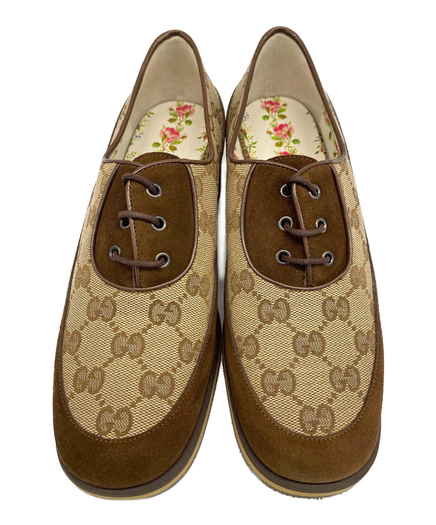 中古・古着通販】GUCCI (グッチ) GGロゴ ラウンドトゥシューズ 