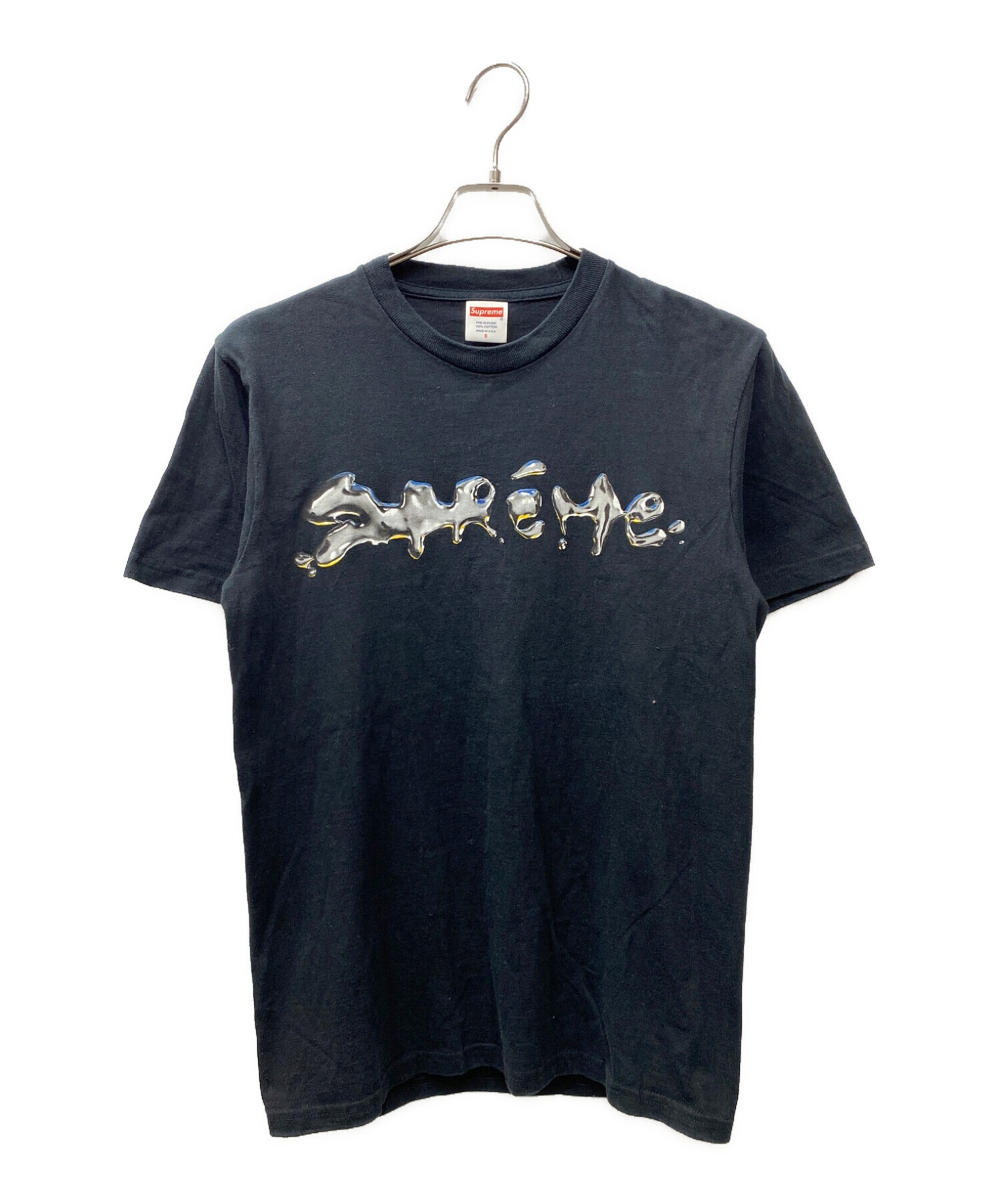 低価HOTMサイズ Supreme Liquid Tee 黒 Tシャツ/カットソー(半袖/袖なし)