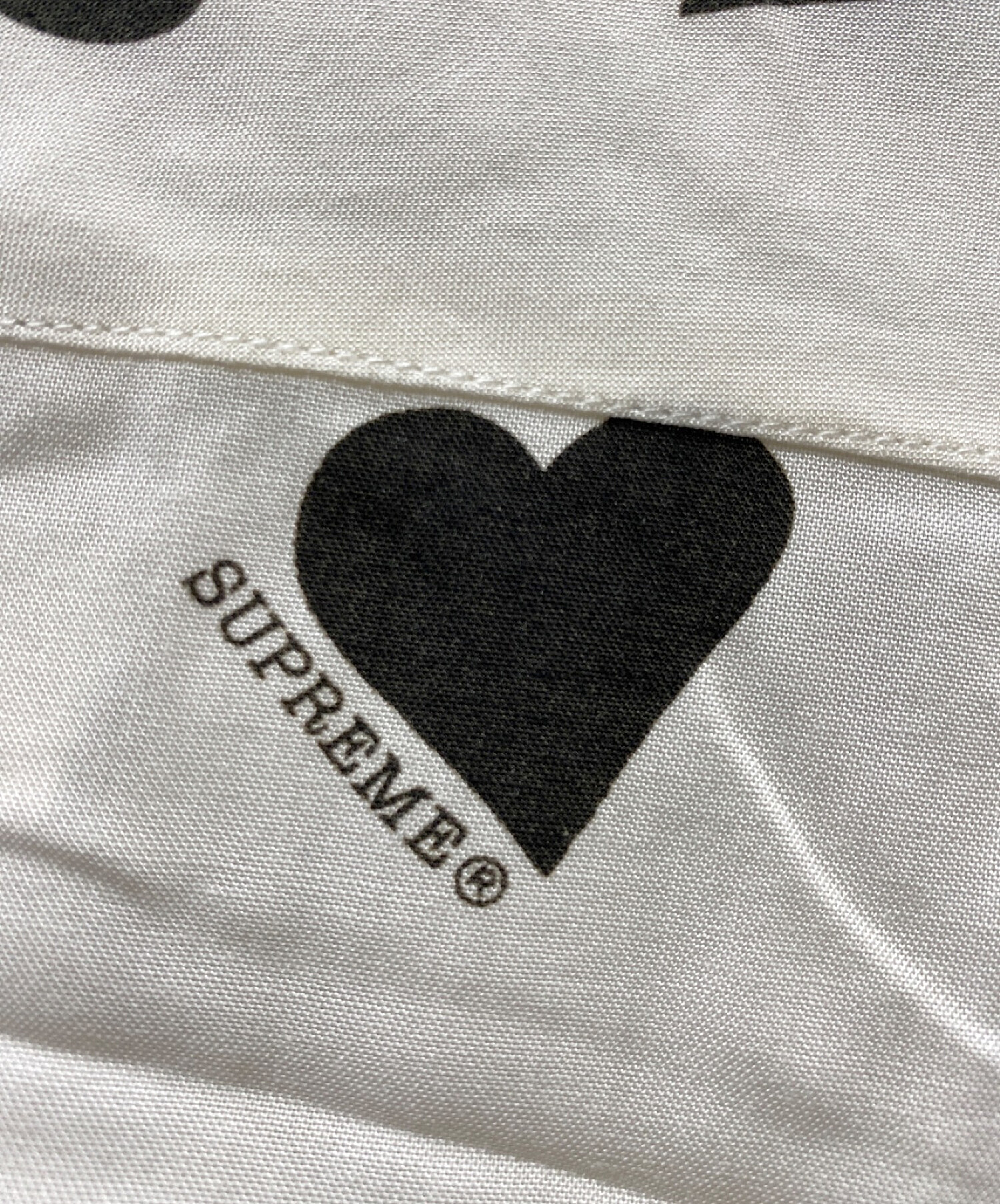 SUPREME (シュプリーム) Hearts Rayon Shirt ブラック×ホワイト サイズ:M
