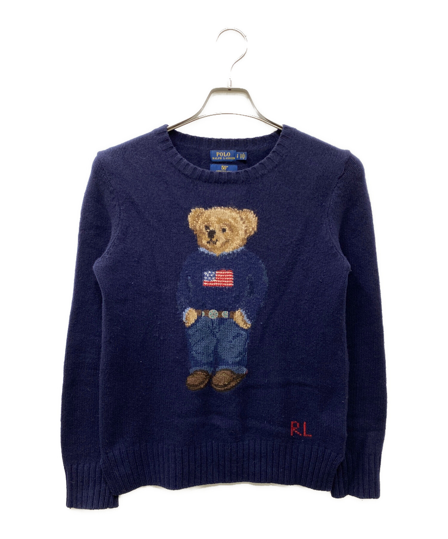 中古・古着通販】POLO RALPH LAUREN (ポロ・ラルフローレン) ポロベア刺繍ニット ネイビー サイズ:SIZE S｜ブランド・古着通販  トレファク公式【TREFAC FASHION】スマホサイト