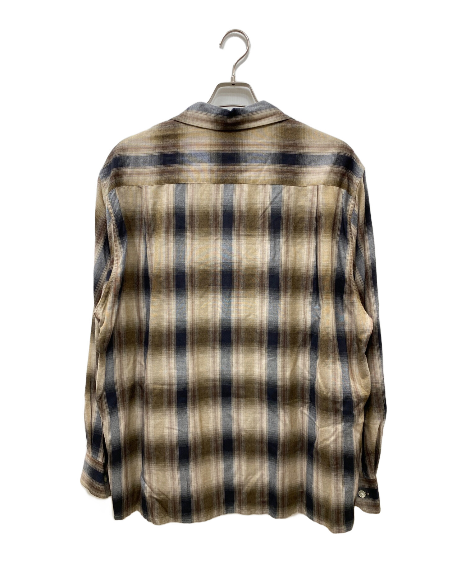 中古・古着通販】WACKO MARIA (ワコマリア) OMBRE CHECK OPEN COLLAR SHIRT L/S TYPE-4  ブラウン×ブラック サイズ:XL｜ブランド・古着通販 トレファク公式【TREFAC FASHION】スマホサイト