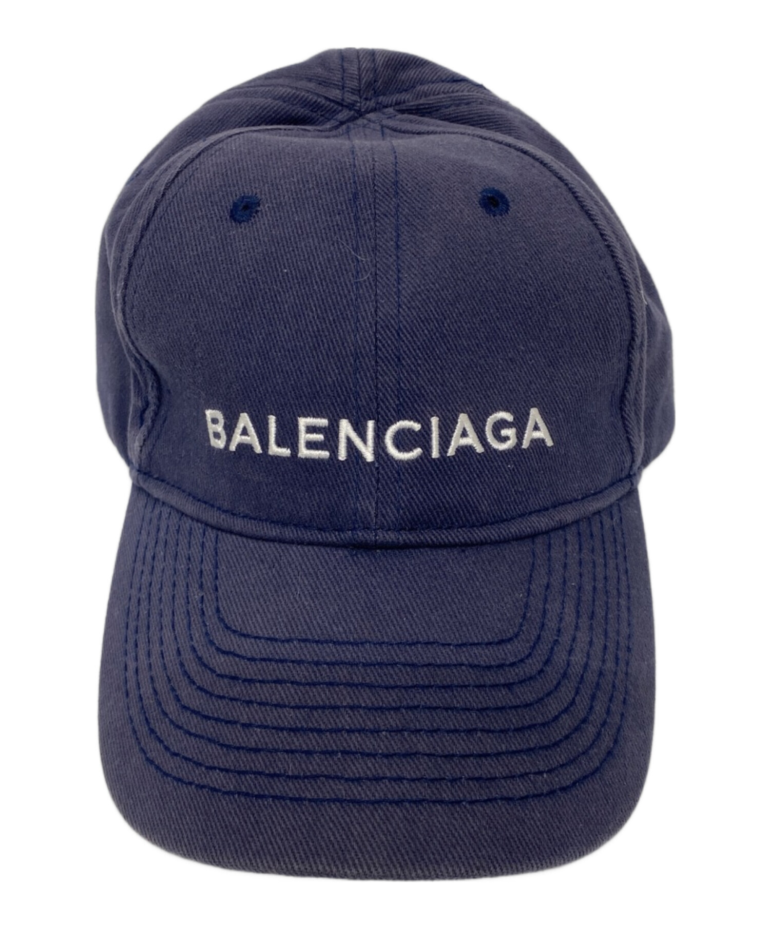 BALENCIAGA (バレンシアガ) ロゴ刺繍キャップ ネイビー サイズ:FREE