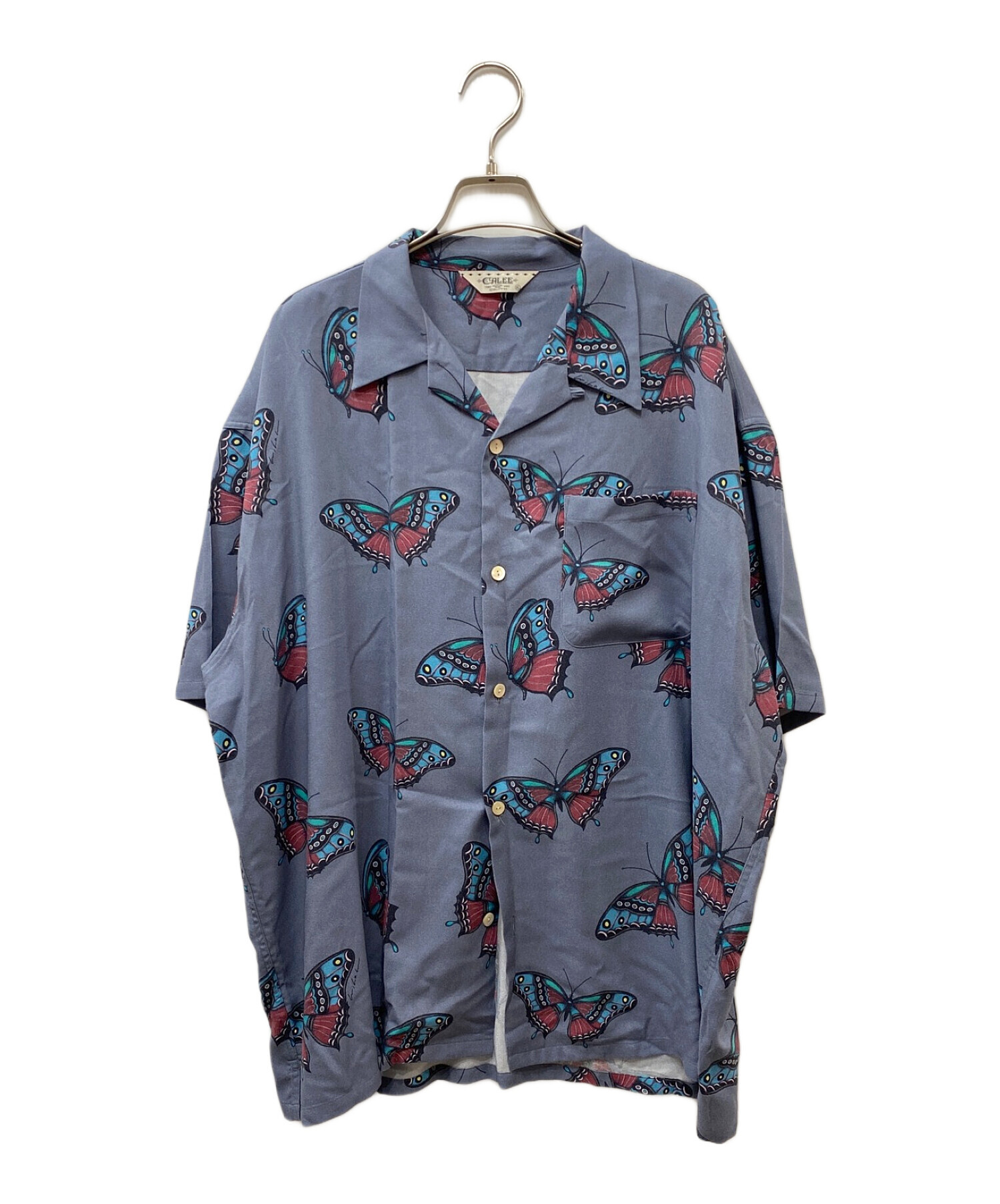 CALEE (キャリー) MIHO MURAKAMI (ミホ ムラカミ) CL Butterfly pattern S/S shirt ネイビー  サイズ:XL