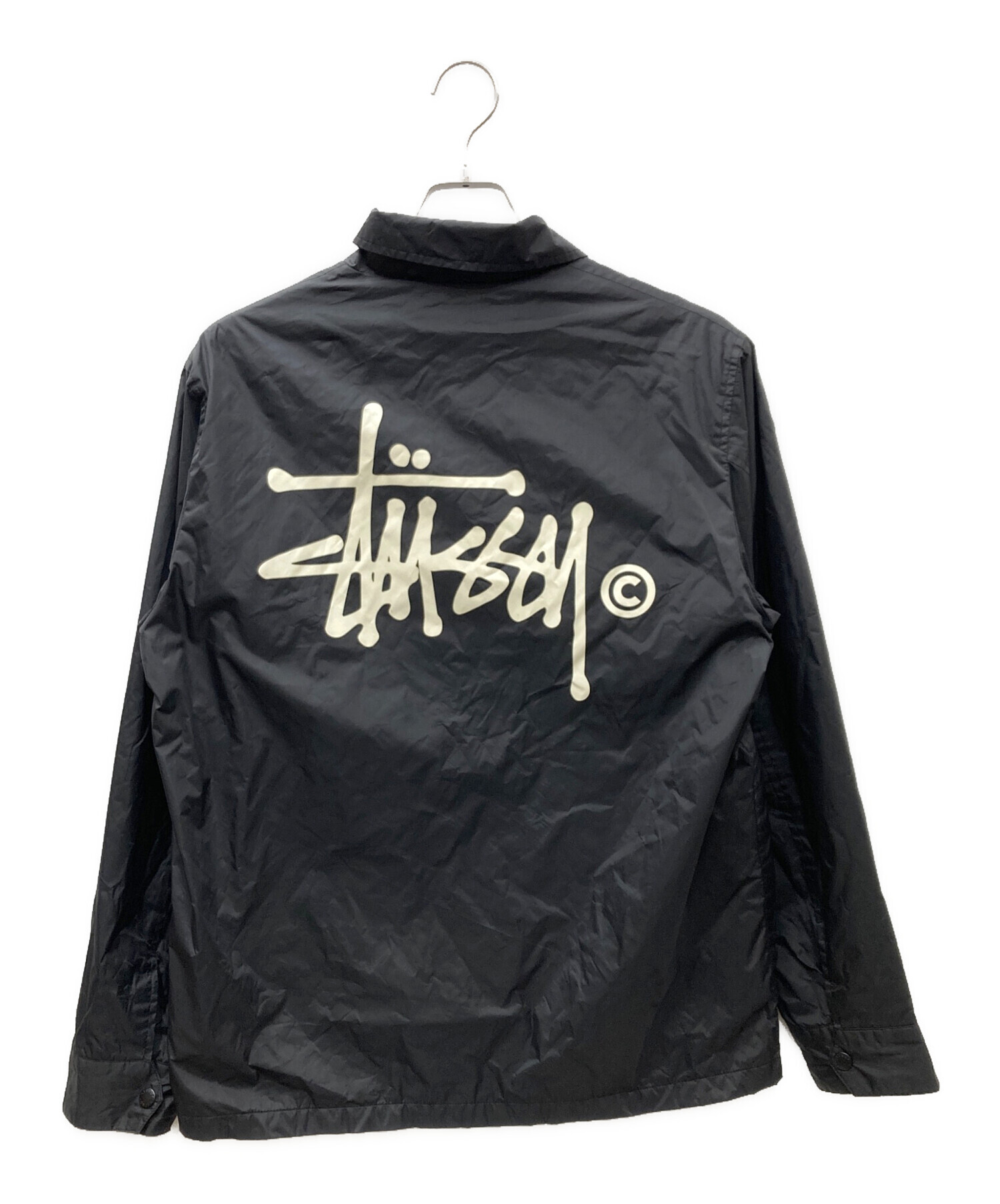 中古・古着通販】stussy (ステューシー) バックロゴプリントコーチジャケット ブラック サイズ:M｜ブランド・古着通販  トレファク公式【TREFAC FASHION】スマホサイト